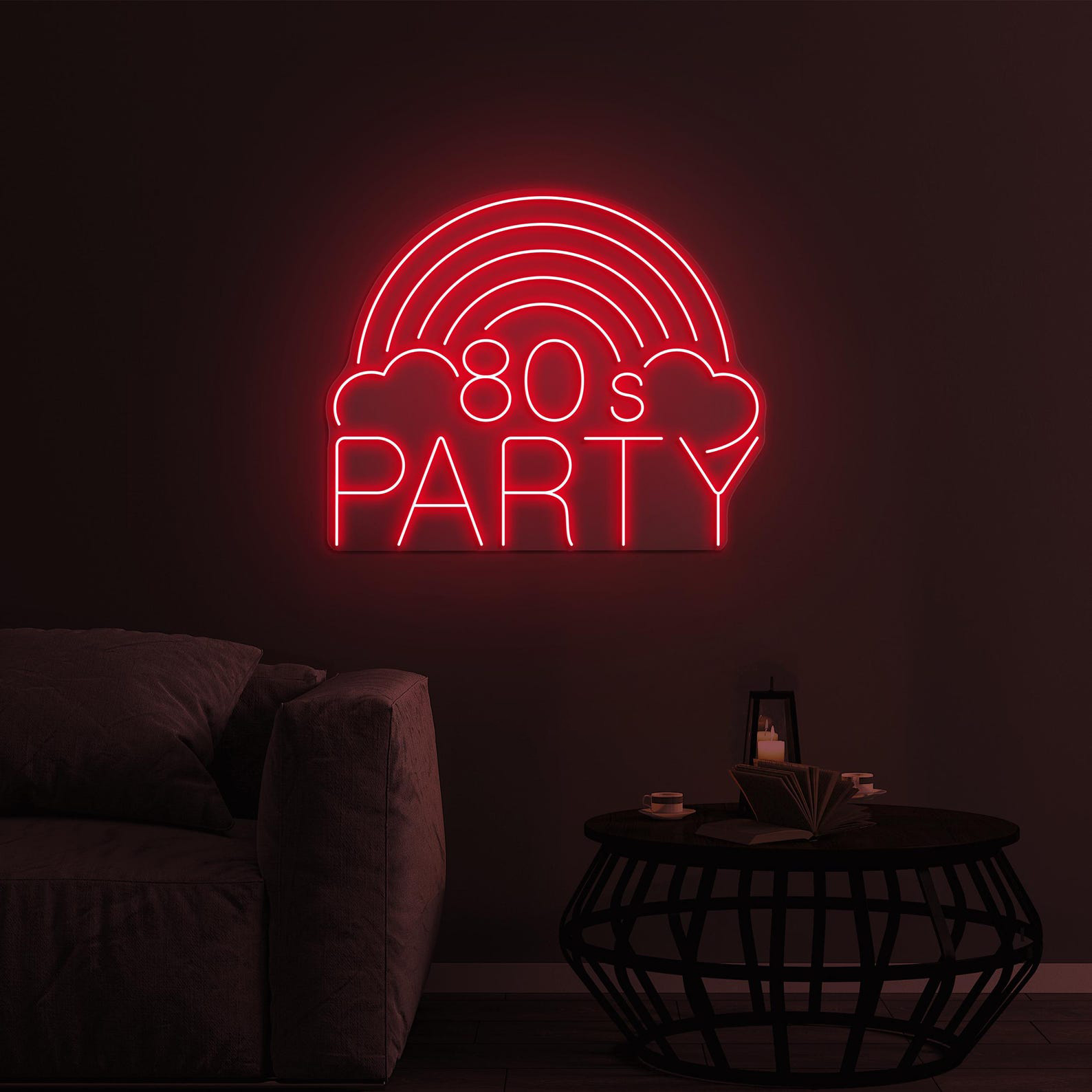 80s Party Neon Sign, 80s Party LED Light, Retro LED Neon Art, Party Wall Decor, Home Wall Decor, Rainbow LED Wall Art, Custom 80s Neon Sign
