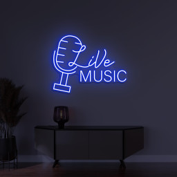 Live Music Neon Sign, Live Music LED Light, Microphone Wall Decor, Music LED Neon Art, Concert Wall Light, Music Studio Decor, Music Lover