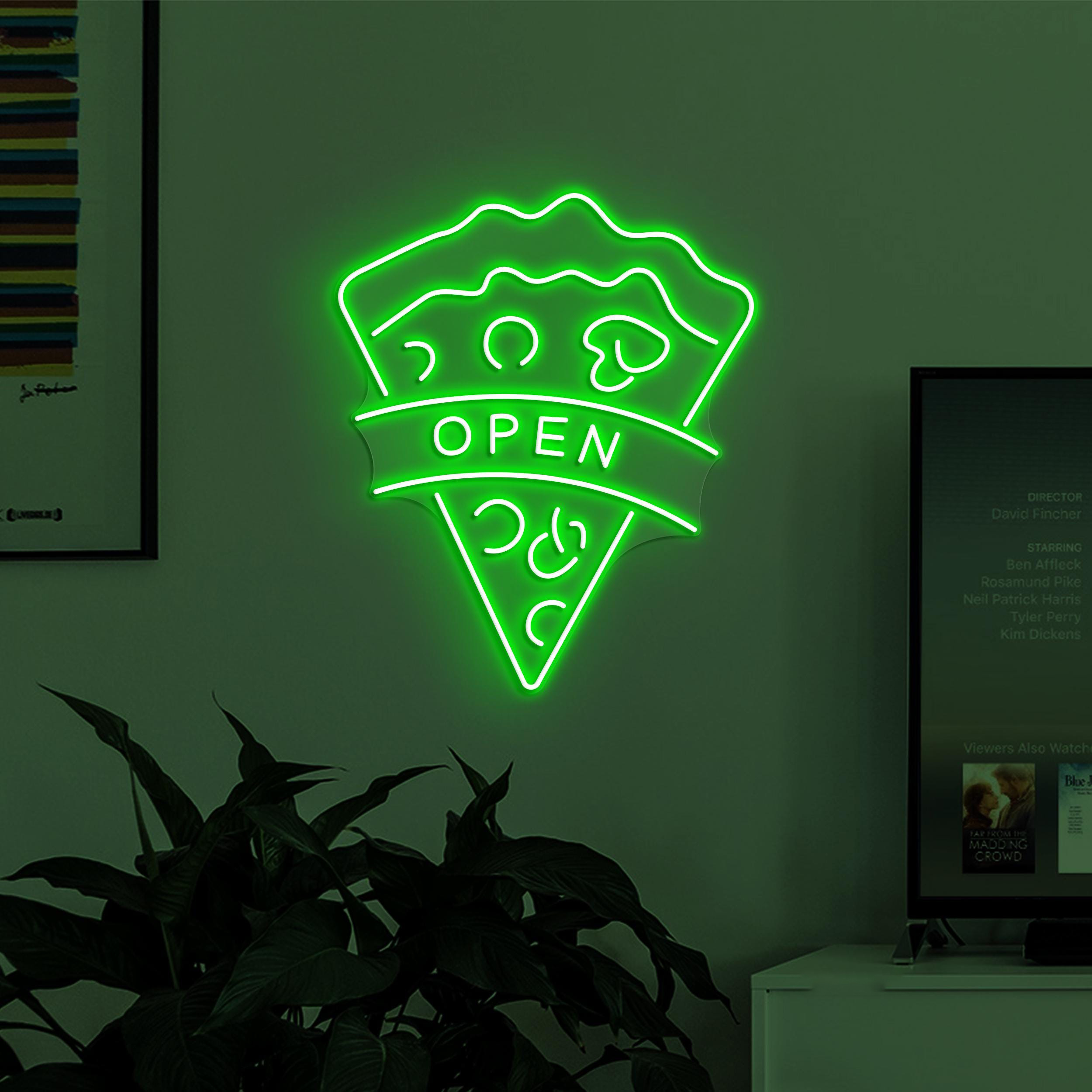 Pizza Open Neon Sign, Pizza Open LED Light, Welcome Wall Decor, Pizza Shop Neon Light, Fast Food Restaurant Wall Art, Kitchen Neon Art