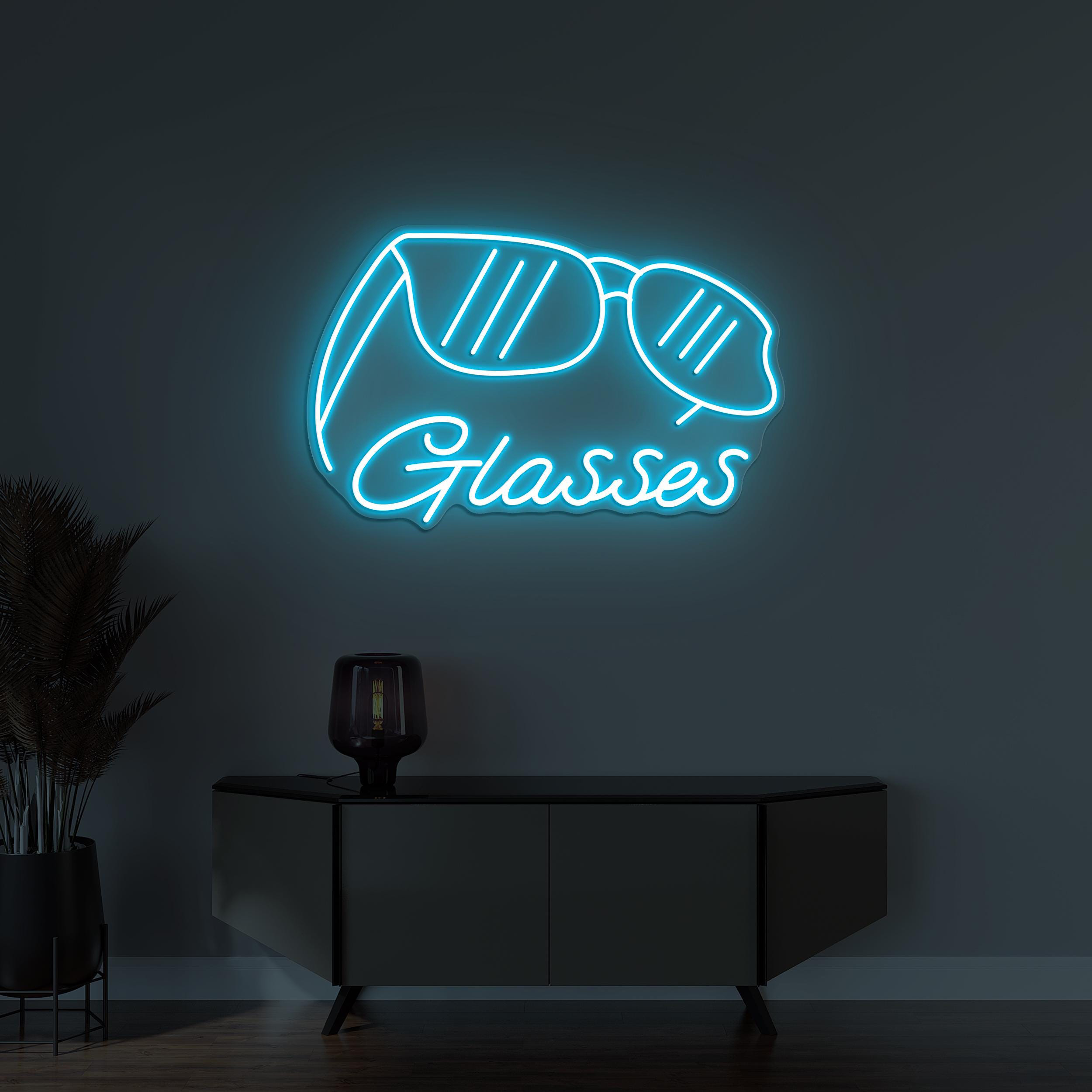 Glasses Neon Sign, Glasses LED Light, Eyewear Wall Decor, Sunglasses Shop Wall Art, Custom Neon Sign, Fashion Room Decor, Optometrist Decor