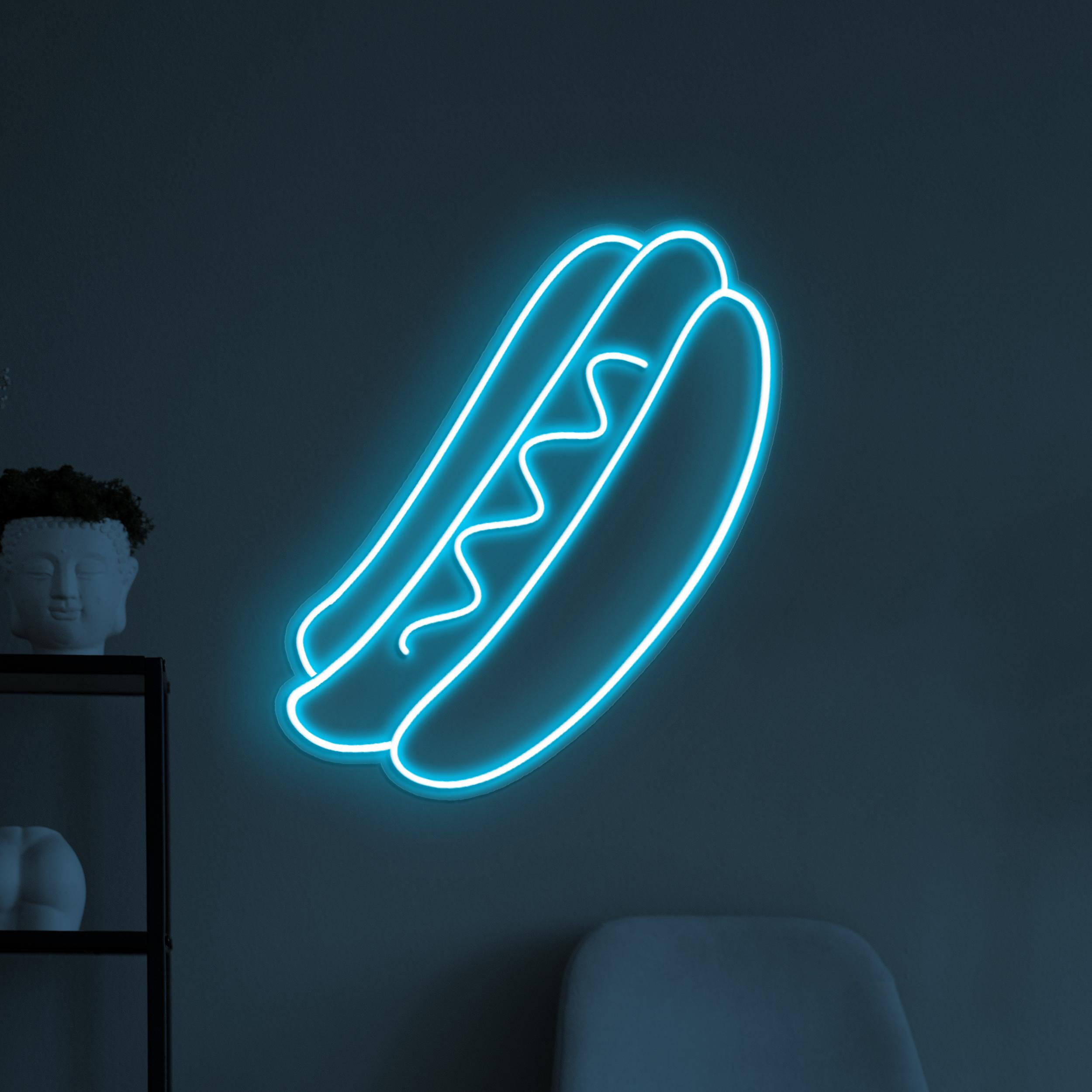 Hot Dog Neon Sign, Hot Dog LED Light, Fast Food Wall Decor, Fast Food Restaurants Wall Art, Hot Dog Shop Sign, Kitchen Decor, Hot Dog Lover