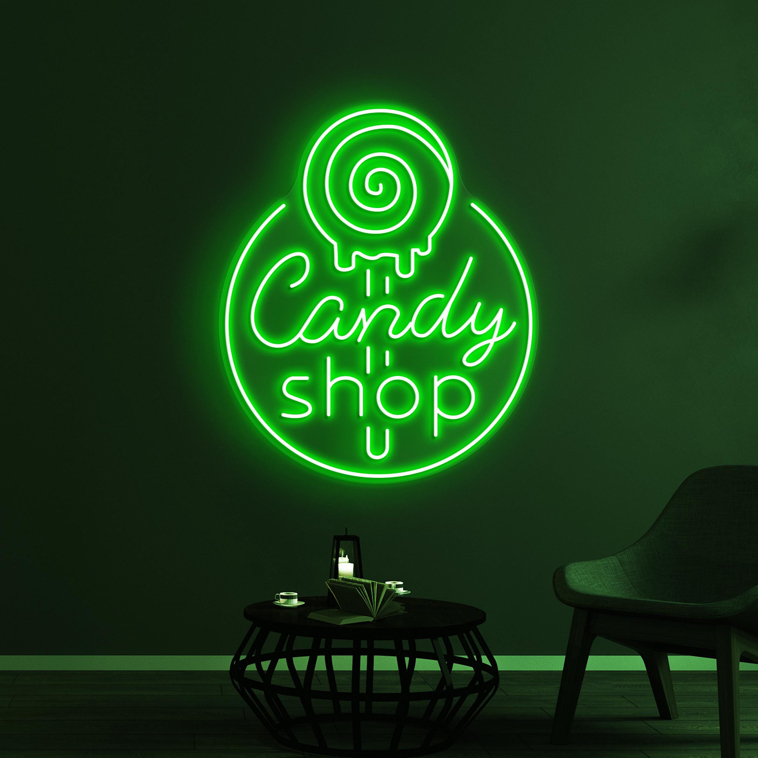 Candy Shop Neon Sign, Candy Shop LED Sign, Lollipop Candy Wall Decor, Candy Shop Logo Sign, Dessert Shop Art, Christmas Party Wall Decor