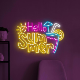 Hello Summer Neon Sign, Hello Summer LED Light, Party Wall Decor, Holiday Neon Art, Beach Neon Light, Summer Party Sign, Welcome Summer Art