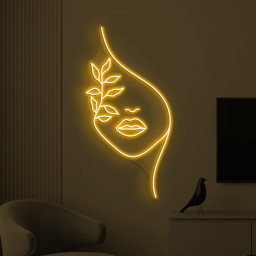 Woman with Leaves Neon Sign, Woman with Leaves LED Sign, Floral Face Wall Decor, Nature's Beauty Wall Art, Home Wall Decor, Girl Room Decor
