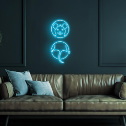 Rat In Hole Neon Sign, Rat In Hole Led Light, Cute Mouse Wall Decor, Kids Room Wall Art, Animal Shop Neon Light, Custom Sign, Mice Wall Art