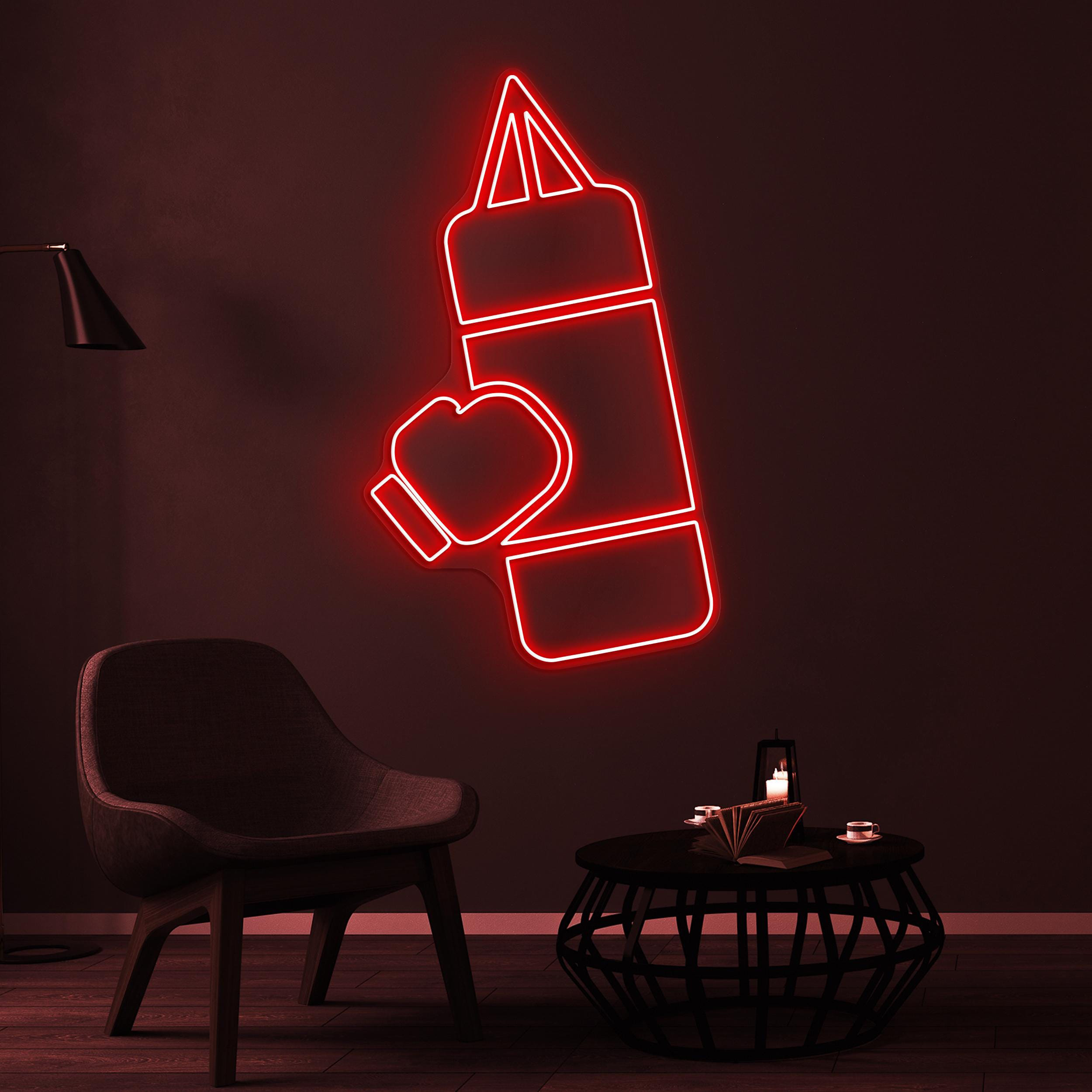 Punching Bag Neon Sign, Punching Bag LED Light, Boxing Bag Wall Decor, Gym Wall Art, Fitness Room Neon Light, Workout Neon Decor, Gym Lover