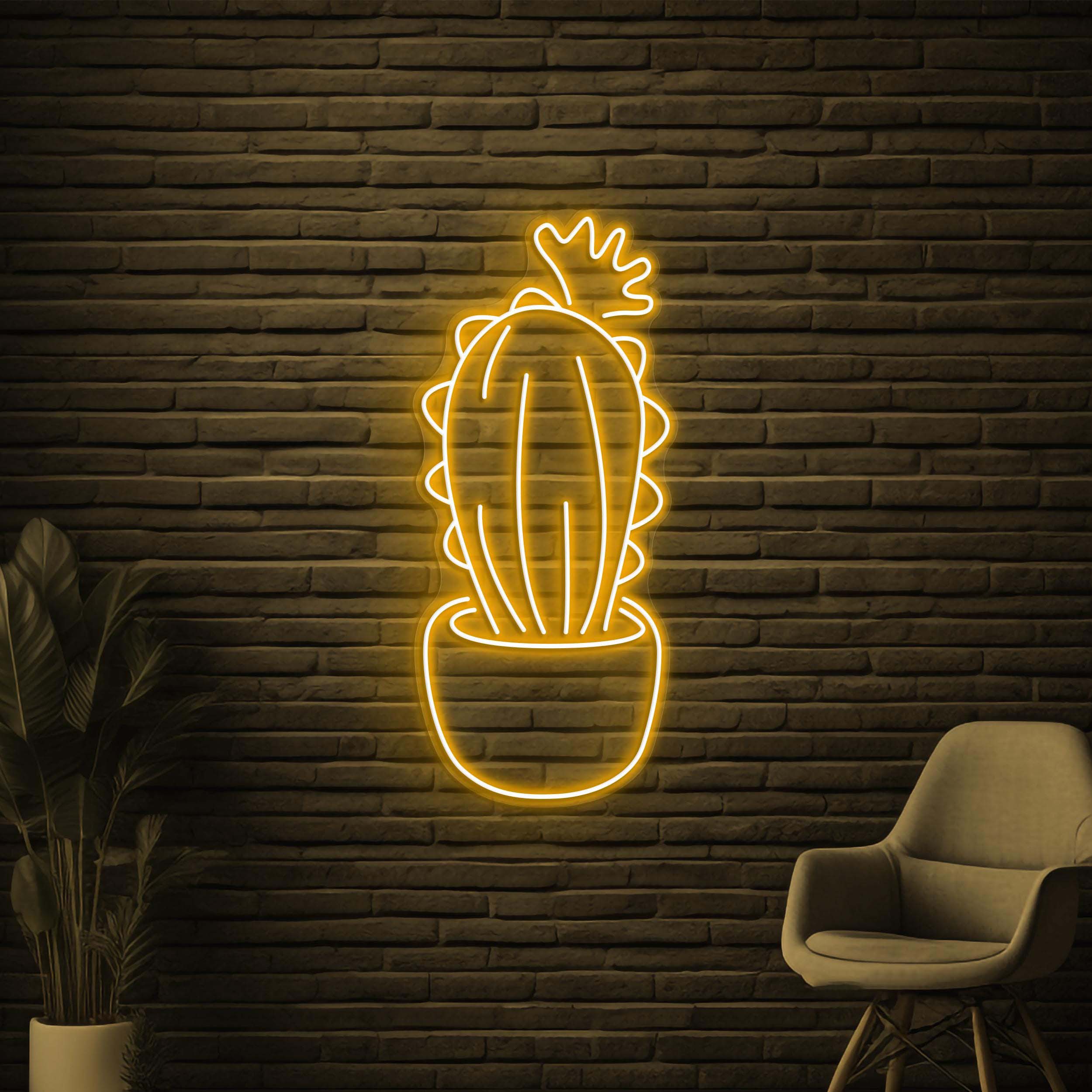 Cactus Neon Sign, Cactus LED Sign, Plant Wall Decor, Plant Shop Wall Art, Personalized Sign, Home Wall Art, Kids Room Decor, Flower Shop Art
