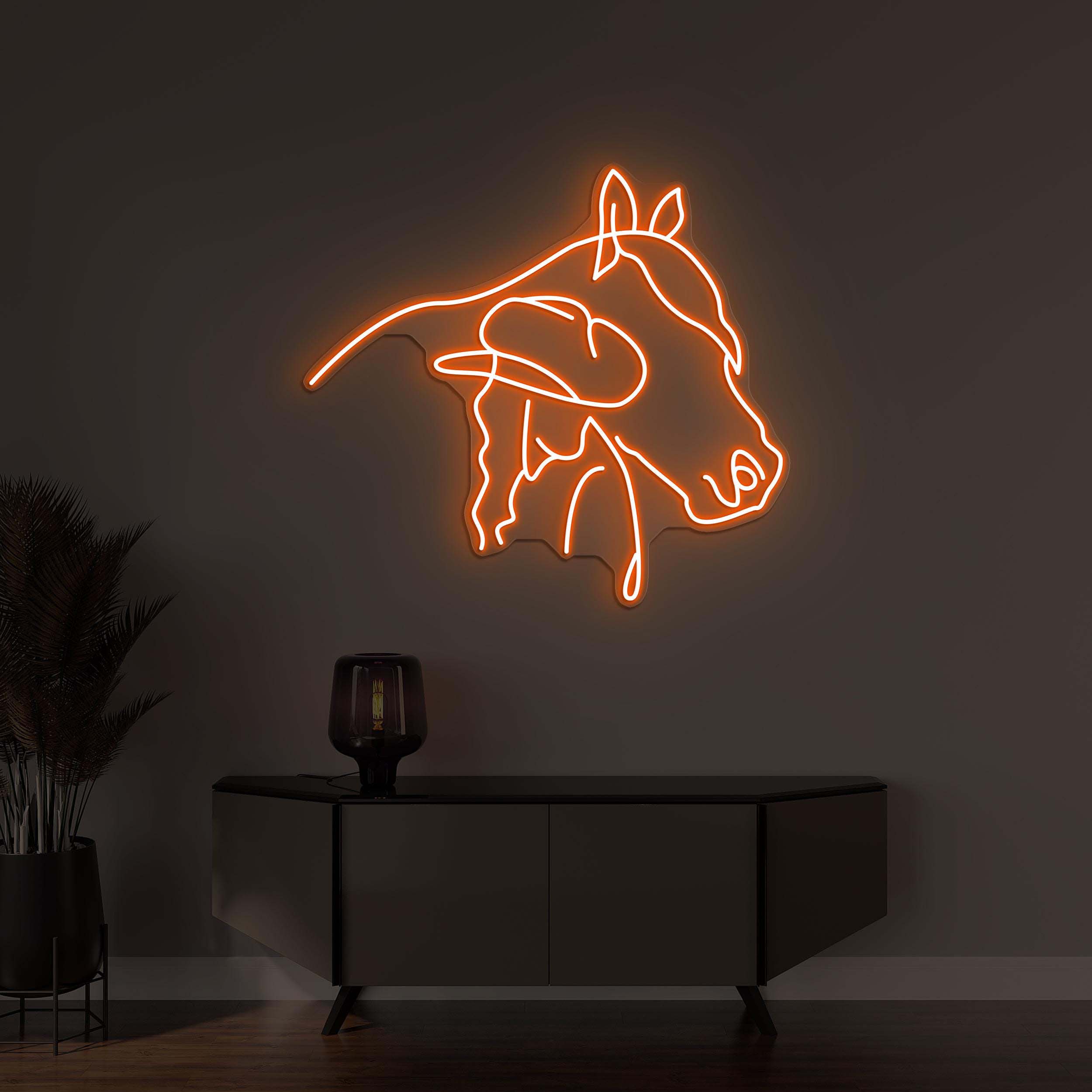 Horse With Cowgirl Neon Sign, Horse With Girl LED Light, Cowgirl Wall Decor, Home Wall Art, Girl Room Decor, Animal Shop Sign, Horse Lover