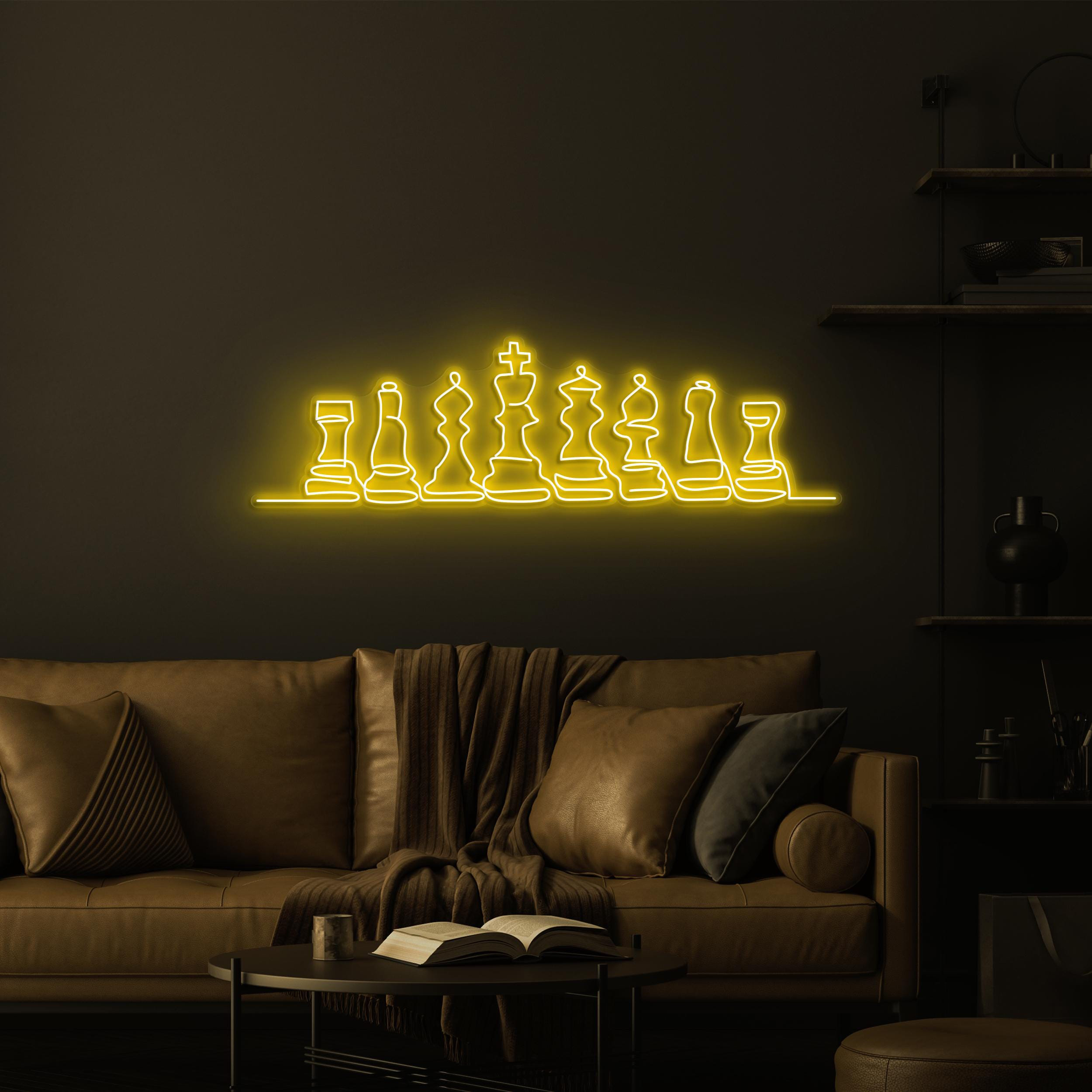 Chessboard Neon Sign, Chessboard LED Light, Checkmate LED Neon Art, Game Room Wall Art, Home Wall Decor, Office Wall Art, Custom Neon Sign
