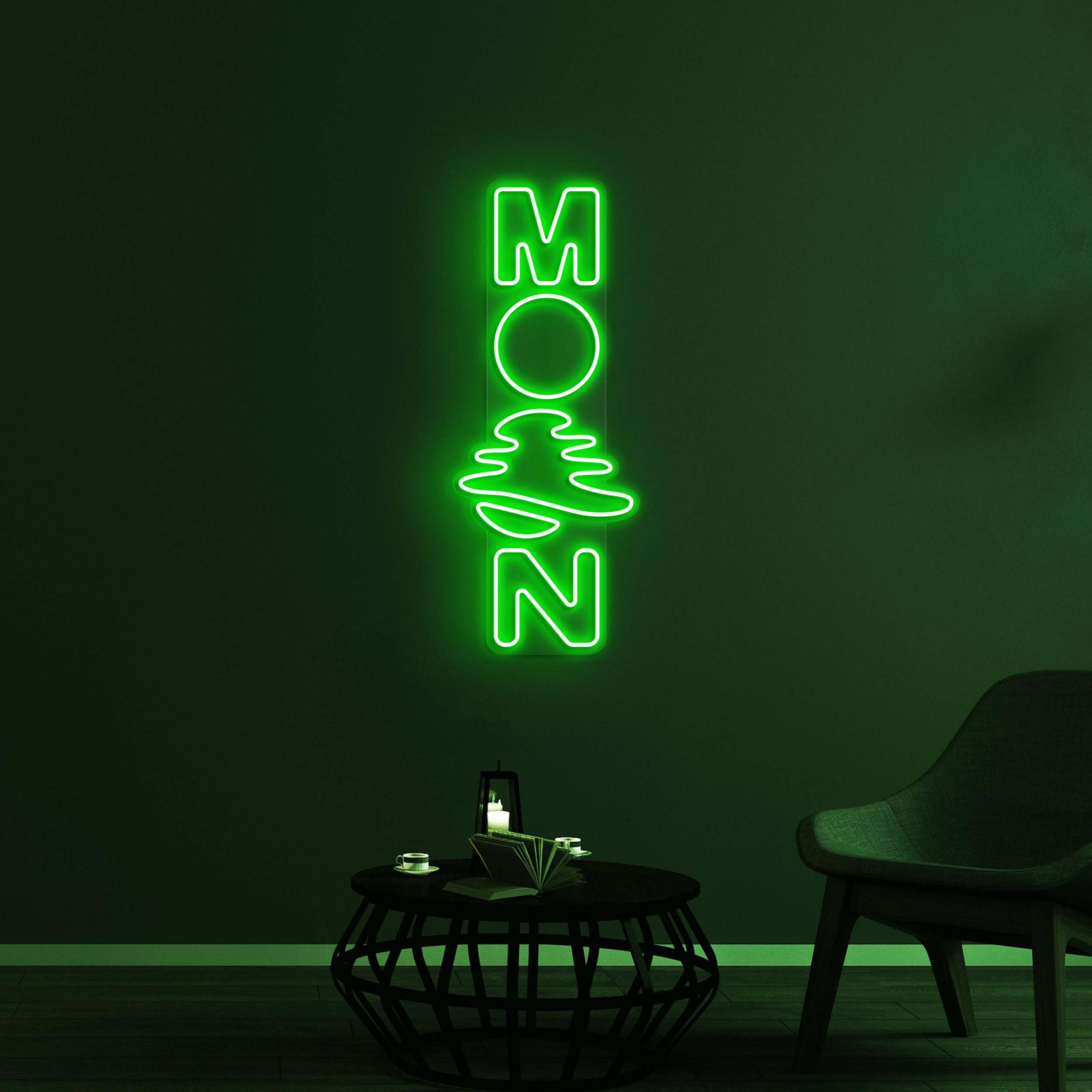 Moon Neon Sign, Moon LED Light, Dreamy Wall Decor, Moon Night Light Wall Art, Home Decor, Custom Sign, Moon Logo Neon Sign, Bedroom Wall Art