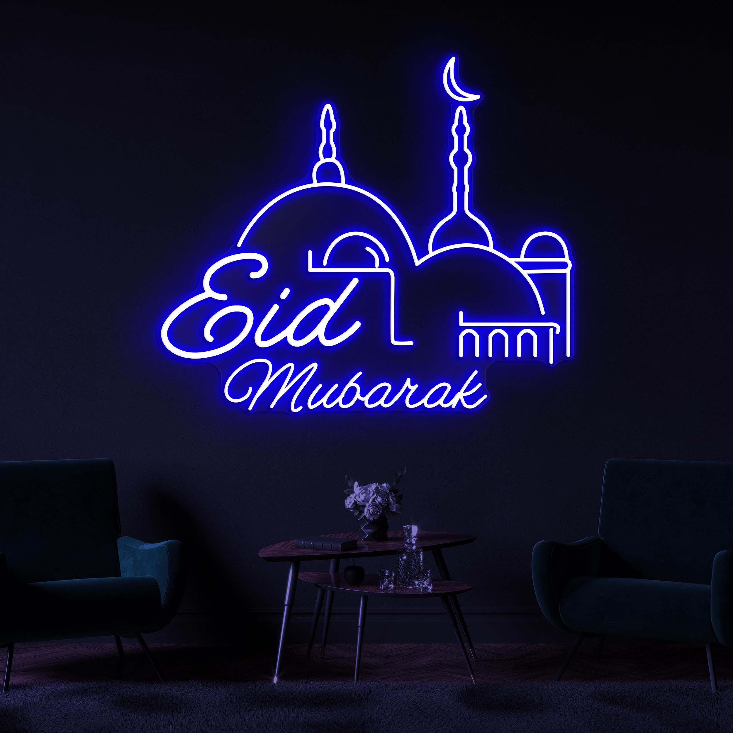 Eid Mubarak Neon Sign, Eid Mubarak LED Light, Muslim Home Wall Decor, Mosque Wall Art, Personalized Eid Sign, Islamic Festival Neon Light