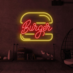 Burger Neon Sign, Hamburger LED Light, Fast Food Decor, Burger Logo Sign, Burger Lover Gift, Hamburger Neon Art, Sign, Restaurant Neon Sign
