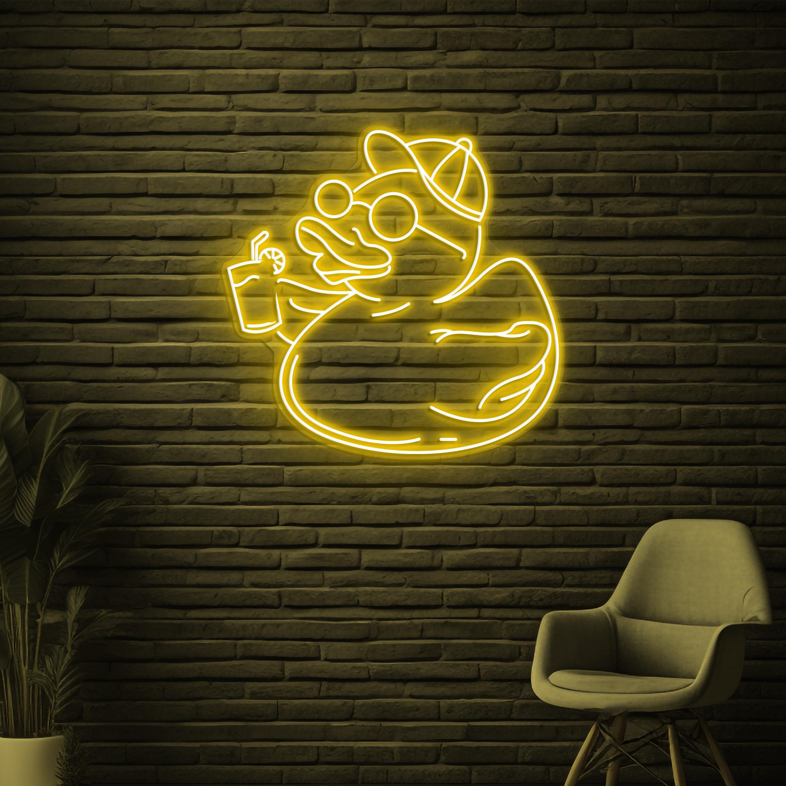 Duck Neon Sign, Chillin' Duck LED Light, Beach Duck Wall Art, Summer Duck Wall Decor, Kids Room Neon light, Birds Shop Sign, Party Wall Art