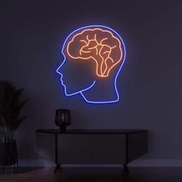 Brain Neon Sign, Brain LED Light, Hospital Wall Decor, Led Neon Wall Art, Thinking Wall Sign, Head Face Neon Sign, Personalized Brain Sign