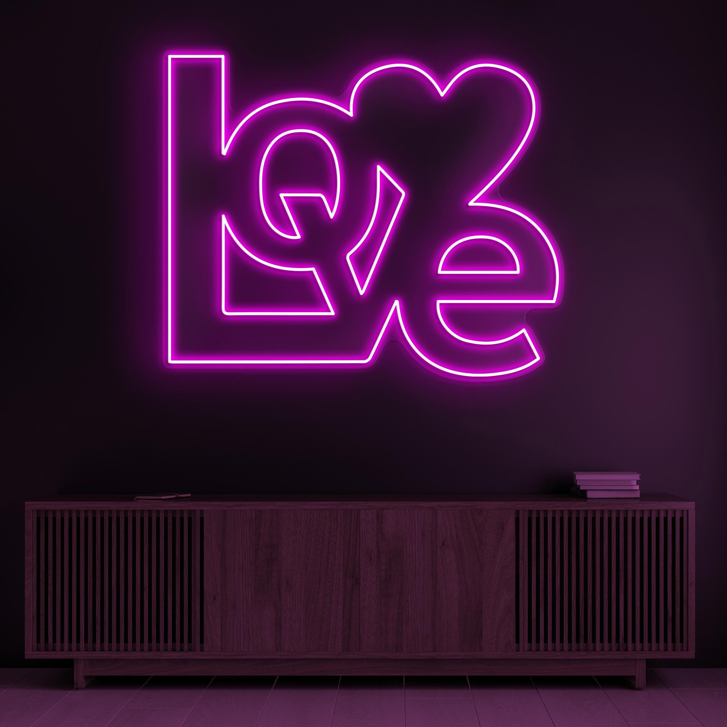 Love Neon Sign, Love LED Light, Love Logo Wall Art, Romantic Neon Sign, Custom Neon Art, Couple Gift, Wedding Party Decor, Couple Neon Light