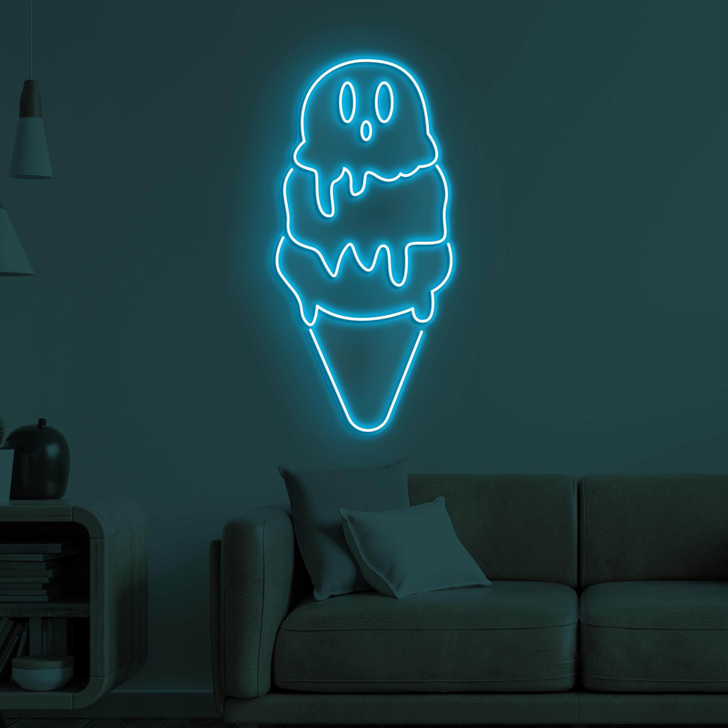 Ice Cream Neon Sign, Ice Cream LED Light, Emoji Ice Cream Wall Decor, Ice Cream Shop Wall Art, Kids Room Neon Light, Ice Cream Lover Gift