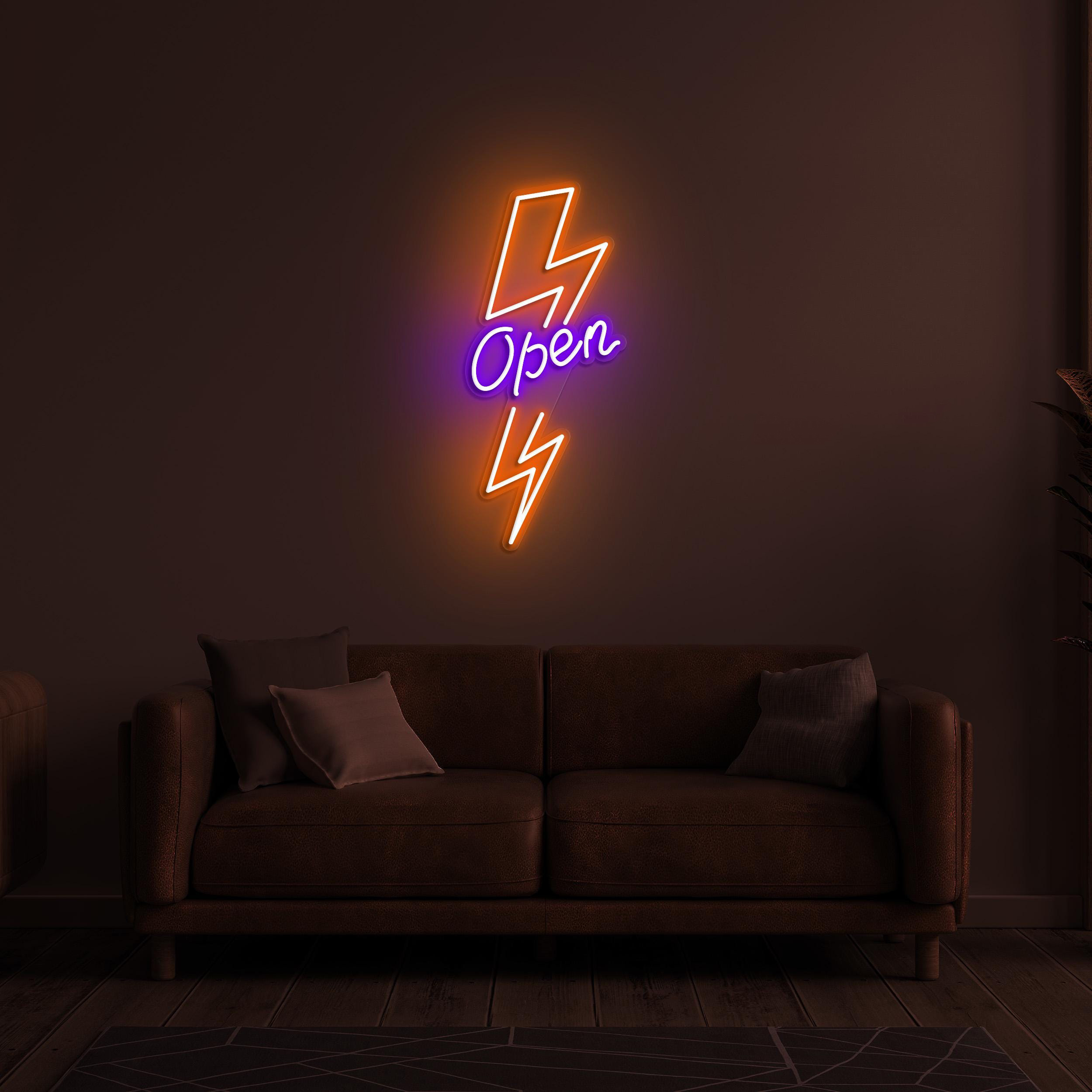 Open Neon Sign, Open LED Light, Electric Open LED Neon Art, Lightning Open Sign, Decor for Cafe, Bar and Shops, Business Logo Neon Sign