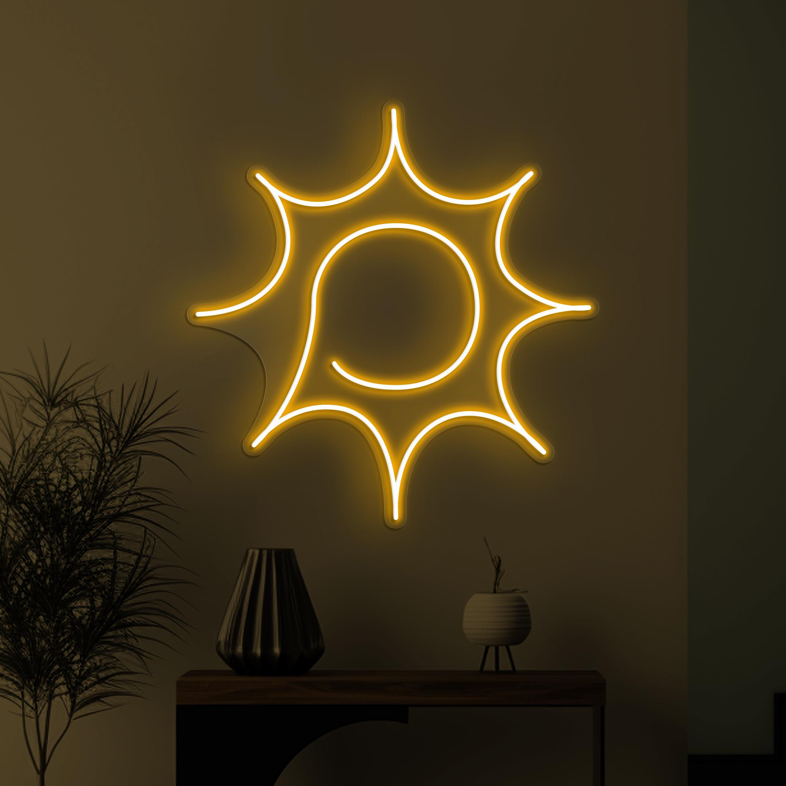Sun Neon Sign, Sun LED Light, Home Wall Decor, Sun Symbol Wall Art, Kids Room Neon Light, Summer Vibes Led Sign, Bedroom Neon Wall Light