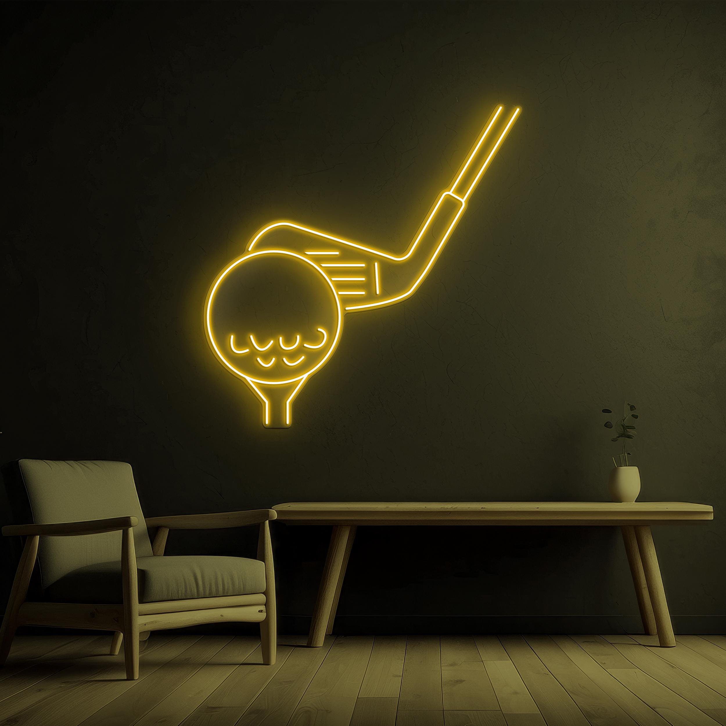 Golf Neon Sign, Golf Ball LED Light, Golf Logo Wall Decor, Golf Club Neon Sign, Sports Shop Wall Decor, Home Wall Decor, Game Room Wall Art