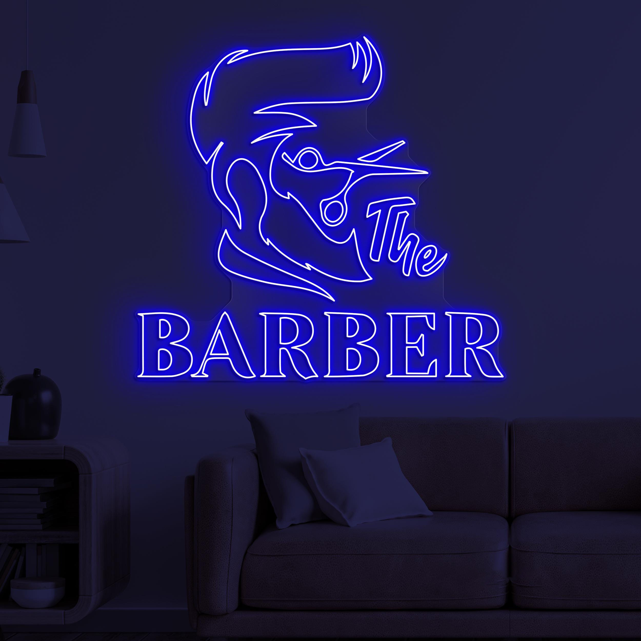 The Barber Neon Sign, The Barber LED Light, Barber Shop Wall Decor, Barber Logo Neon Art, Haircut Neon Sign, Hairdressing Room Neon Art