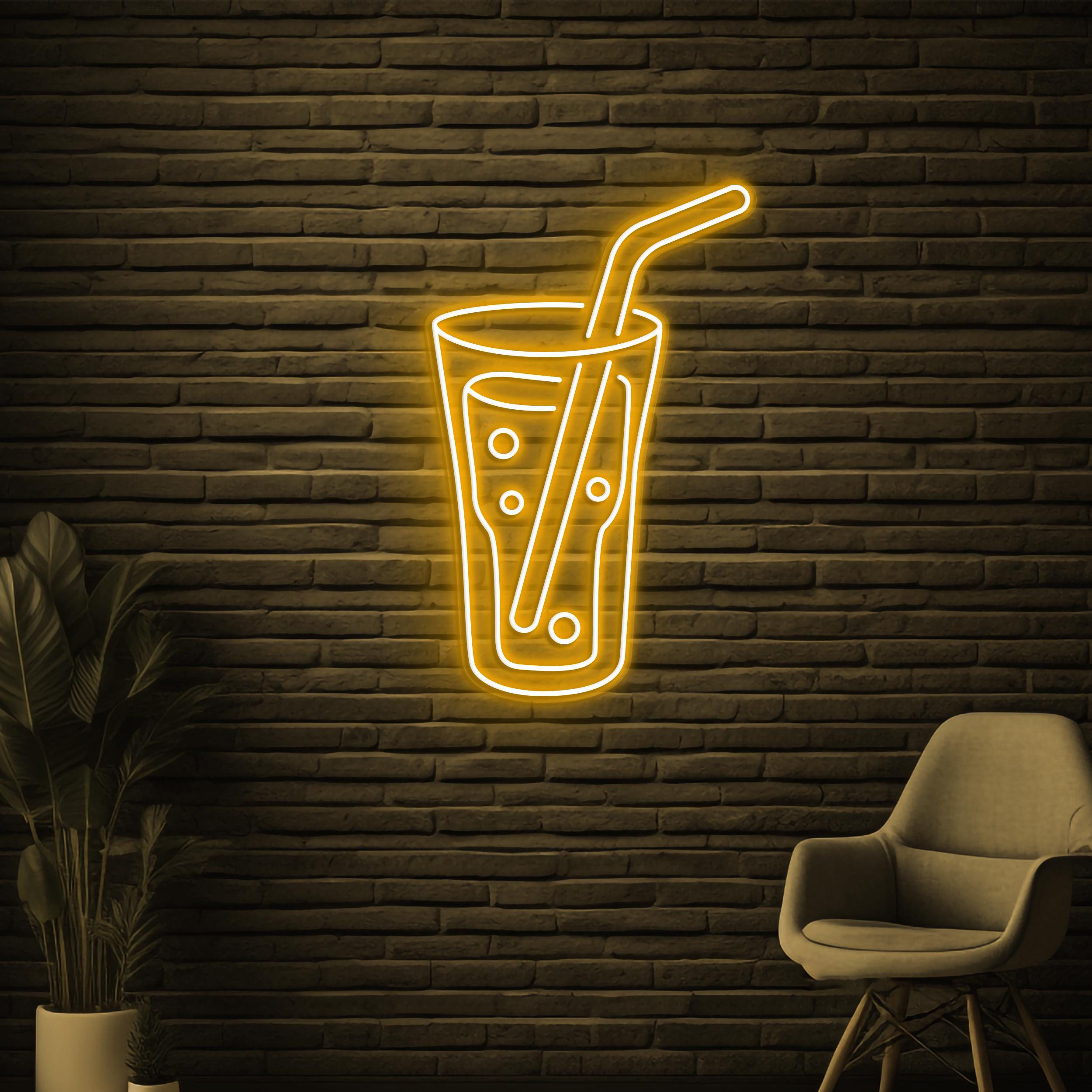 Juice Neon Sign, Drink LED Light, Bar Wall Decor, juice Shop Wall Art, Custom Neon Sign, Glass Neon Sign, Led Neon Art, Glass Shop Decor