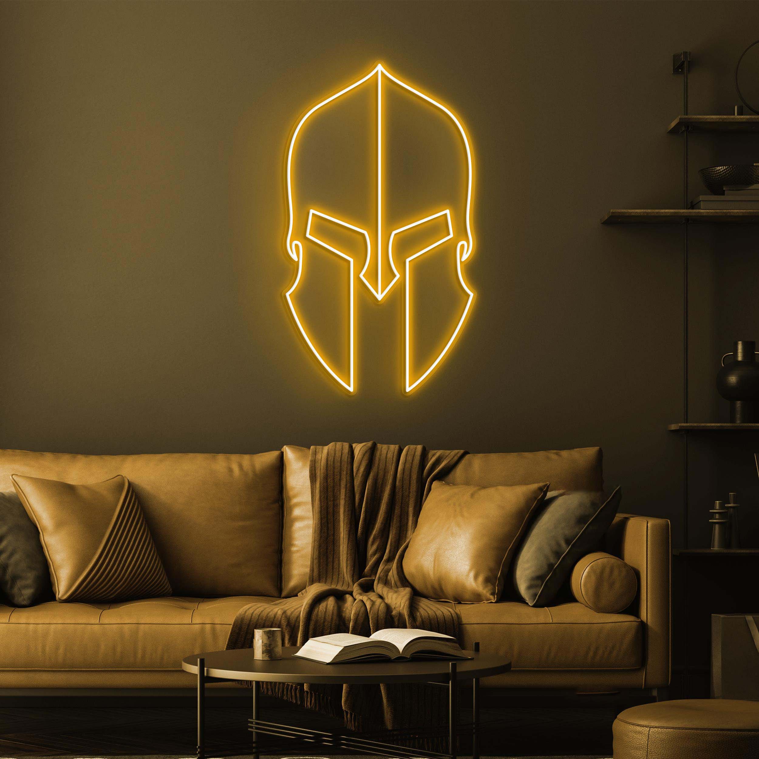 Helmet Neon Sign, Warrior Helmet LED Light, Warrior Wall Decor, Helmet Wall Sign, Custom Neon Sign, Game Room Decor, Led Neon Art, Gift idea