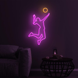 Volleyball Player Neon Sign, Girl With Volleyball LED Light, Home & Sports Shop Decor, Volleyball Player LED Neon Art, Volleyball Club Decor