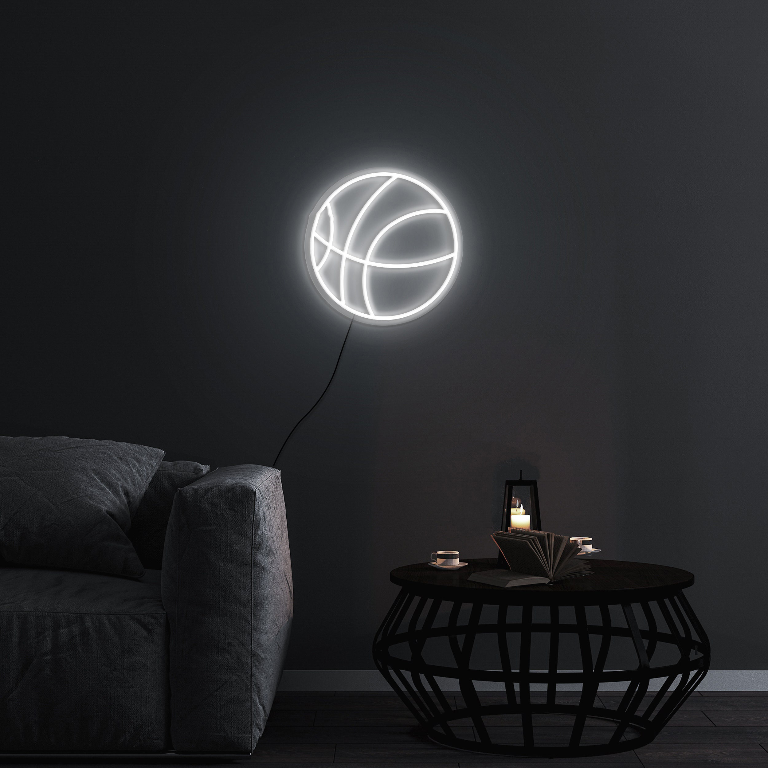 Basketball Neon Sign, Basketball Lights Sign, USB Powered Light, Sports Neon Sign for Bedroom, Wall Art, Shop Decor, Birthday Gift for Kids