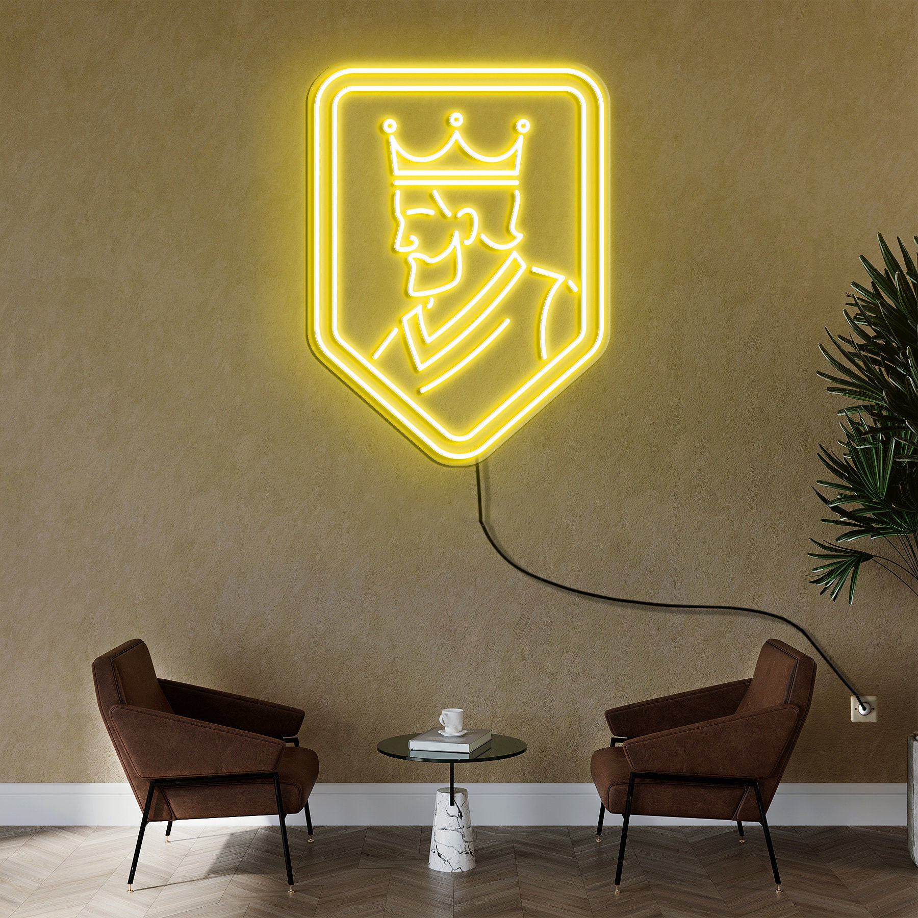 King Shield Neon Sign, Knightly Neon Art, Wall Decor, Room Decor, LED Wall Decor for Game Rooms and Man Caves, Wall Art for Home or Office