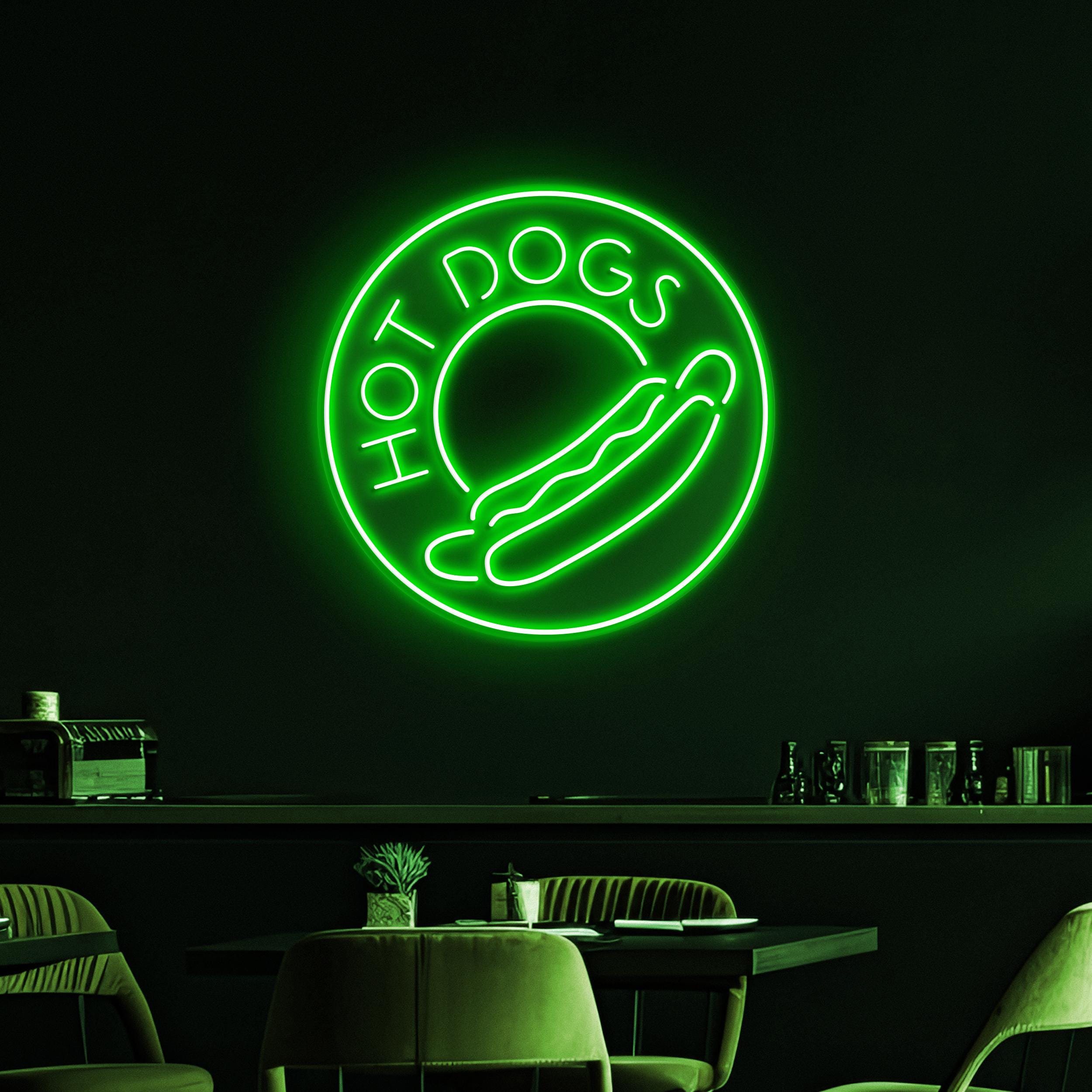 Hot Dogs Neon Sign, Hot Dogs LED Light, Hot Dogs Logo Wall Art, Fast Food Wall Decor, Food Truck Neon Light, Party Neon Decor, Kitchen Light