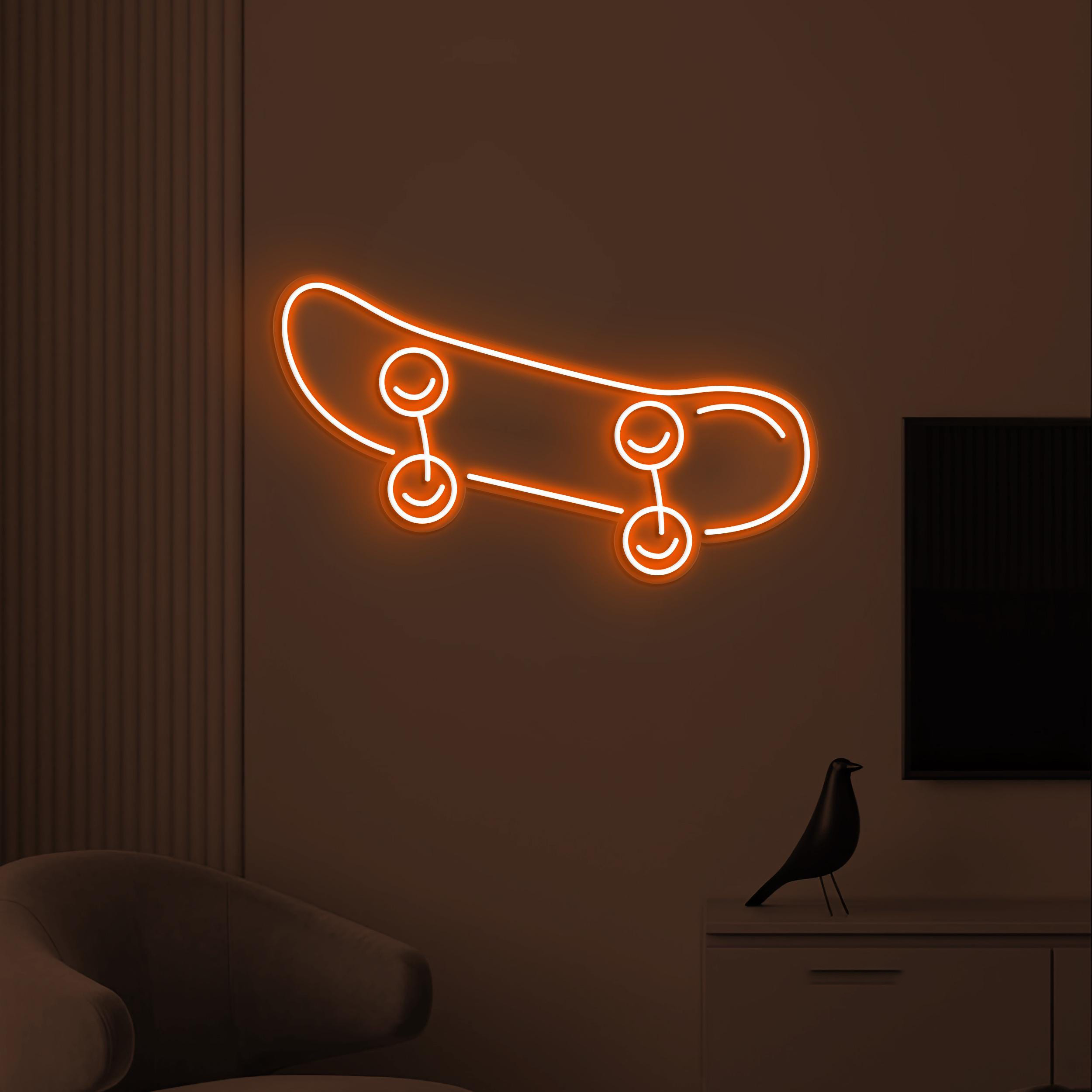 Skateboard Neon Sign, Skateboard Neon Light, Game Room Wall Decor, Game Zone Wall Art, Skateboard Club Neon Light, Kids Room Led Neon Sign