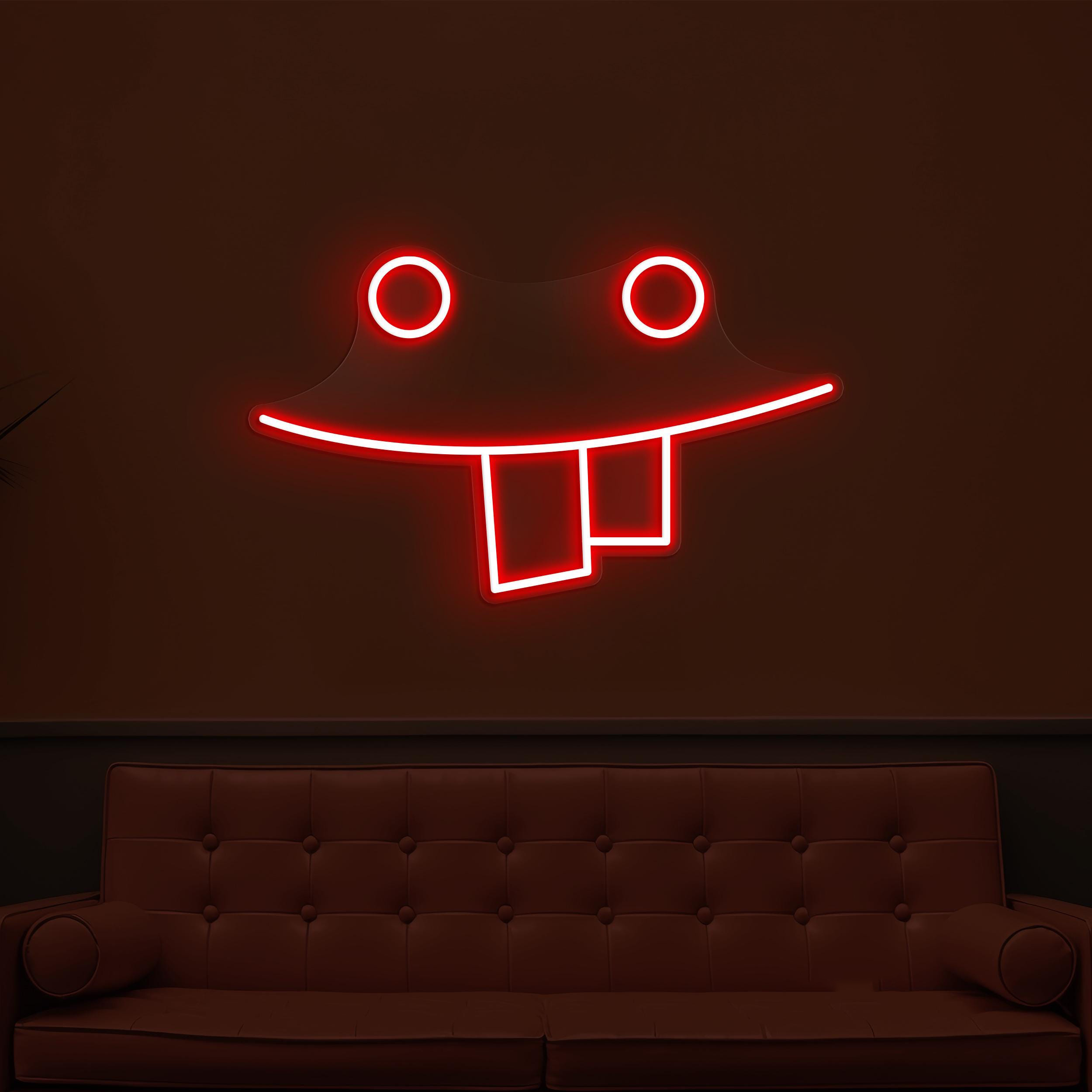Funny Face Neon Sign, Funny Face LED Light, Teeth Emoji Wall Decor, Party Wall Art, Nursery Room Neon Light, Cafe and Bar Pub Wall Light