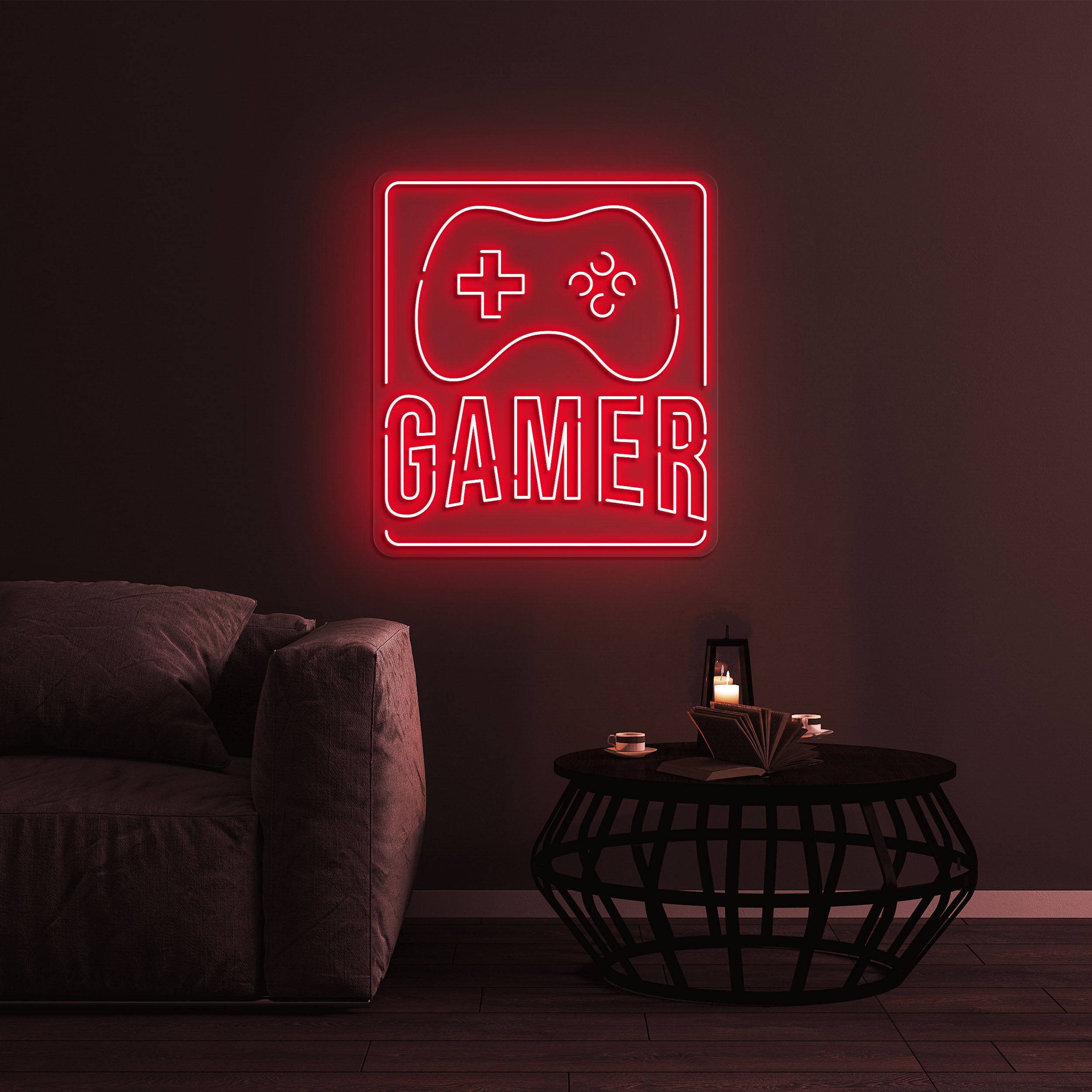 Gamer LED Neon Sign, Game Controller Light, Custom Neon Sign for Game Rooms, Studios, and Esports Fans, Gamerpad Decor,Room Decor for Gamers