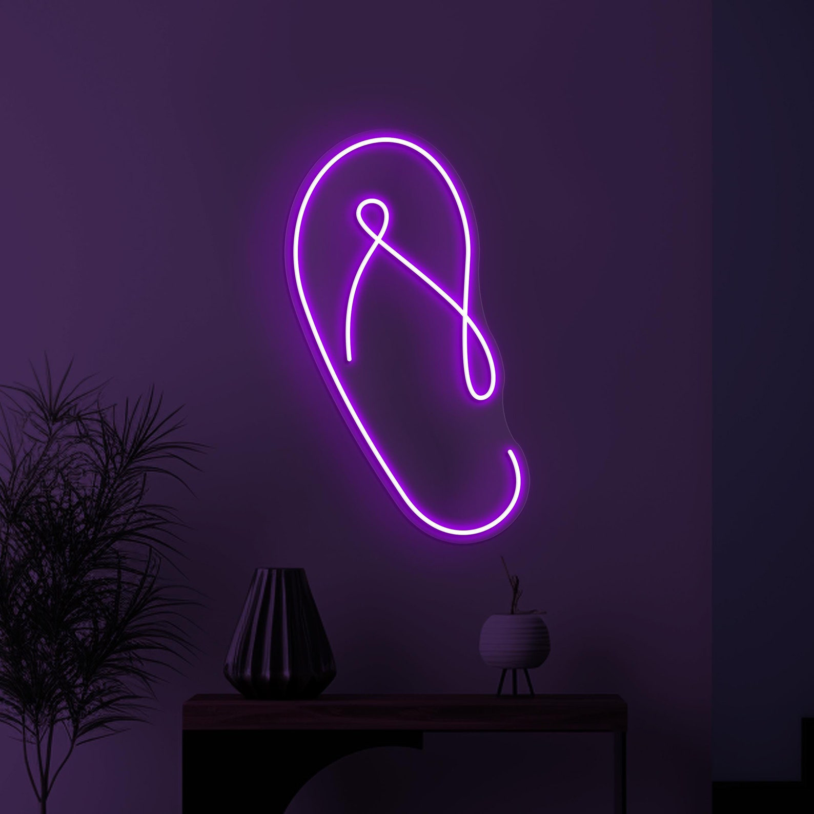 Flip Flop Neon Sign, Flip Flop LED Light, Shoes Shop Wall Art, Beach Shoes Wall Decor, Business Neon Light, Home Wall Art, Summer Decor