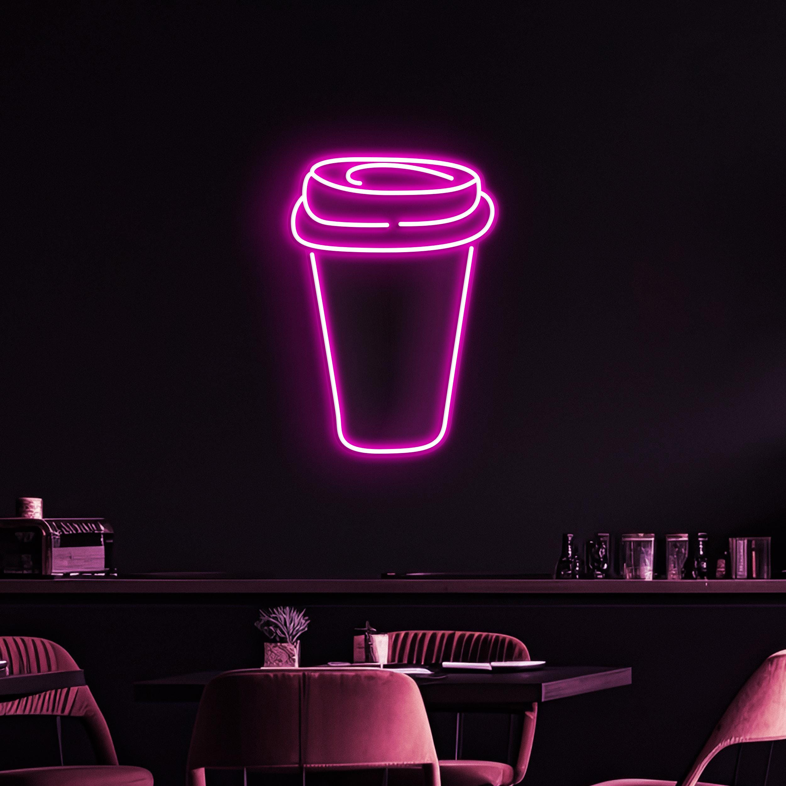 Coffee Cup Neon Sign, Coffee Cup LED Light, Coffee Glass Wall Decor, Restaurants Neon Light, Coffee Shop Wall Art, Gift For Coffee Lover's