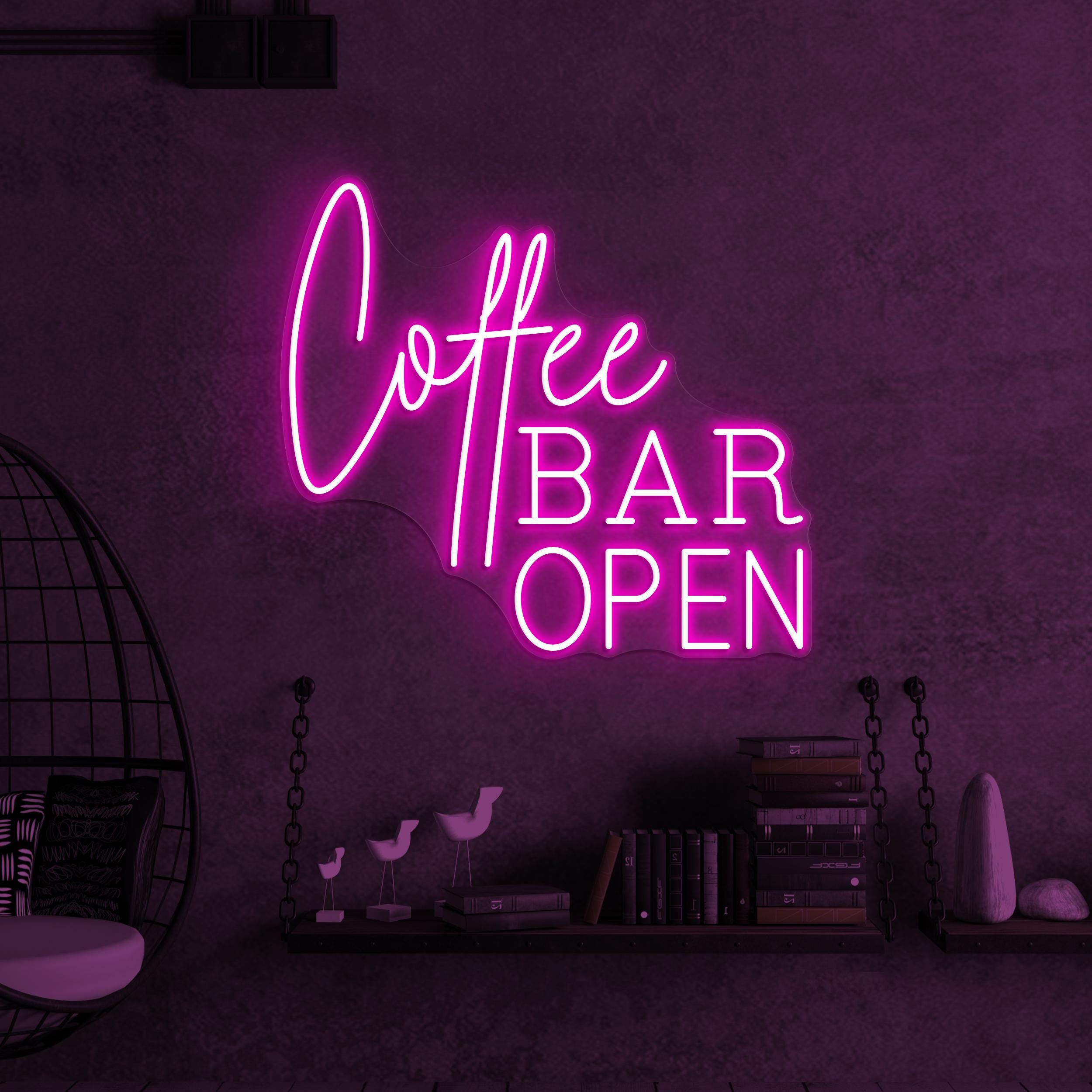 Coffee Bar Open Neon Sign, Coffee Bar Open LED Light, Coffee Shop Wall Decor, Open Logo Neon Art, Cafe Bar Neon Light, Gift for Coffee Lover