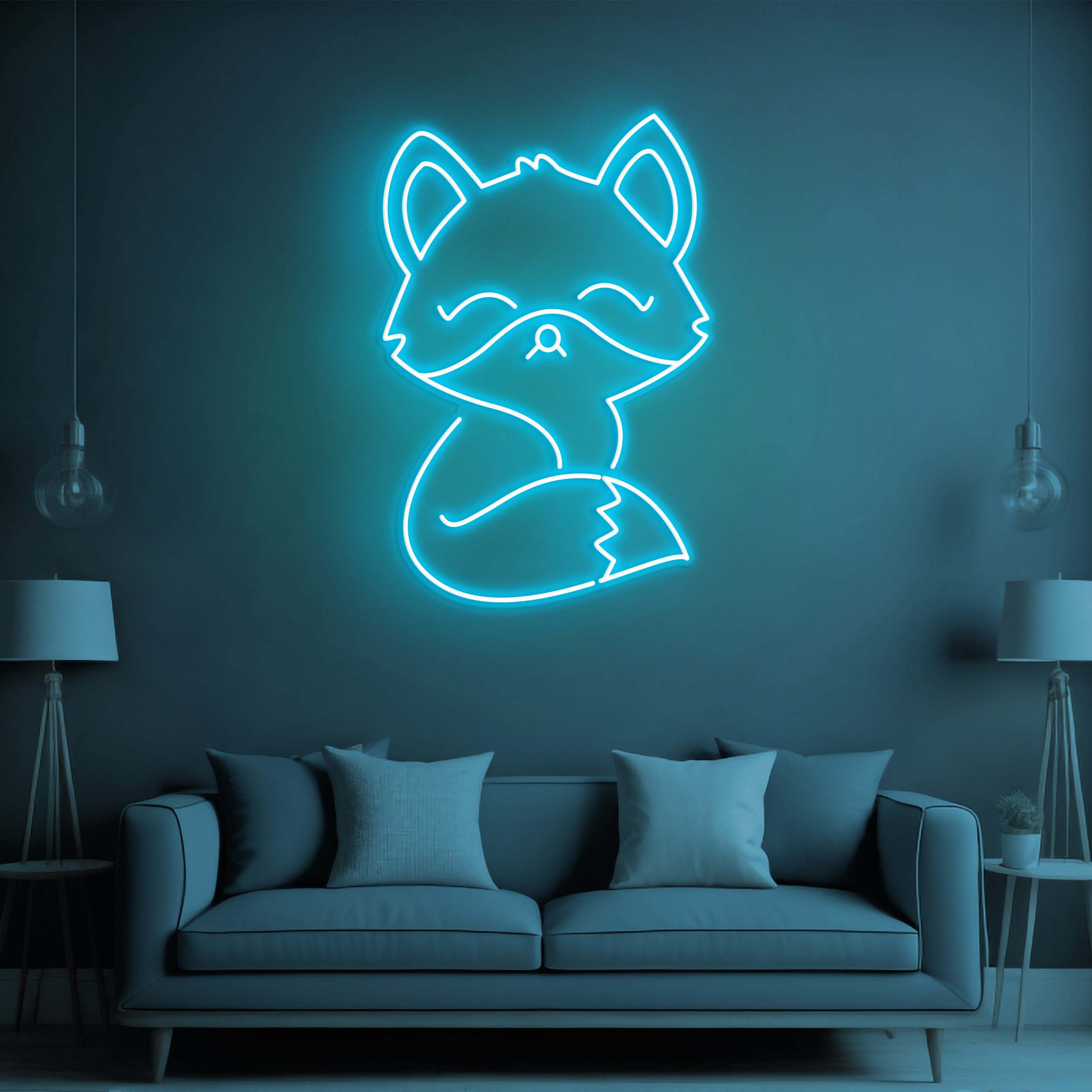 Fox LED Neon Sign, Fox Neon Light, Wall Decor for Fox Lovers, Anime Fox Theme Neon Sign for Kids' Rooms, Fox Wall Art and Room Decoration