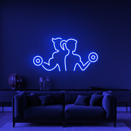 Gym Neon Sign, Man and Woman with Dumbbells Light, Fitness Decor, Custom Gym Signs, Barbell Weightlifting Sign,Neon Light for Gyms and Shops