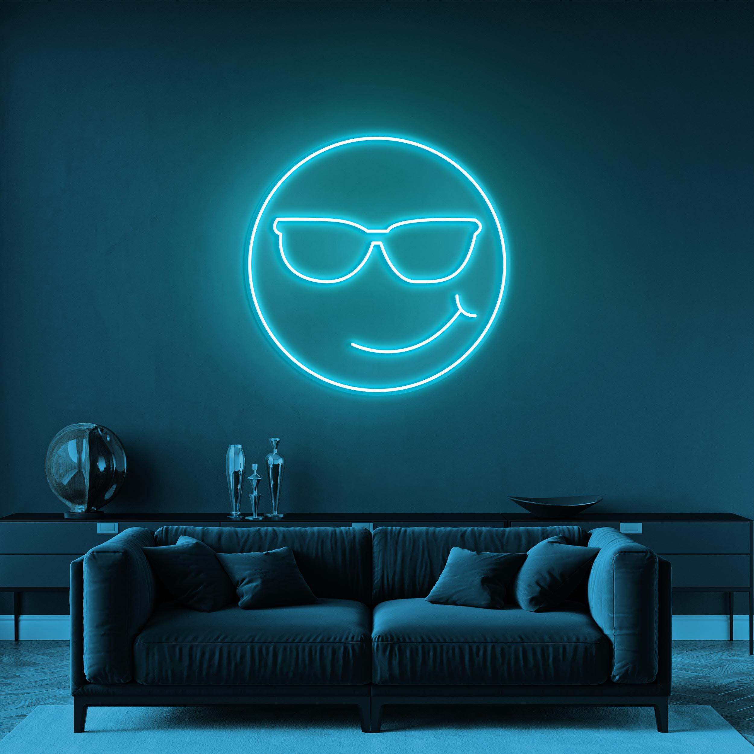Smiley Face Neon Sign, Smiley Face With Glasses LED Light, Smiley Face LED Neon Art, Decor for Kids Room, Wedding & Birthday Party, Gift