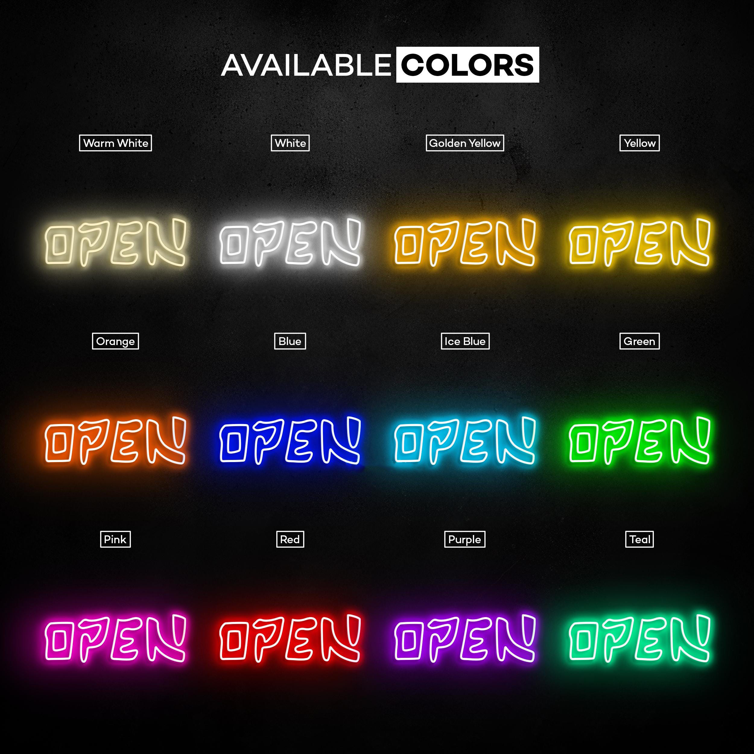 Open Neon Sign, Open LED Light, Storefront Wall Art, Business Hours Wall Decor, Club, Bar, Cafe and Store Wall Art, Open Display Neon Sign