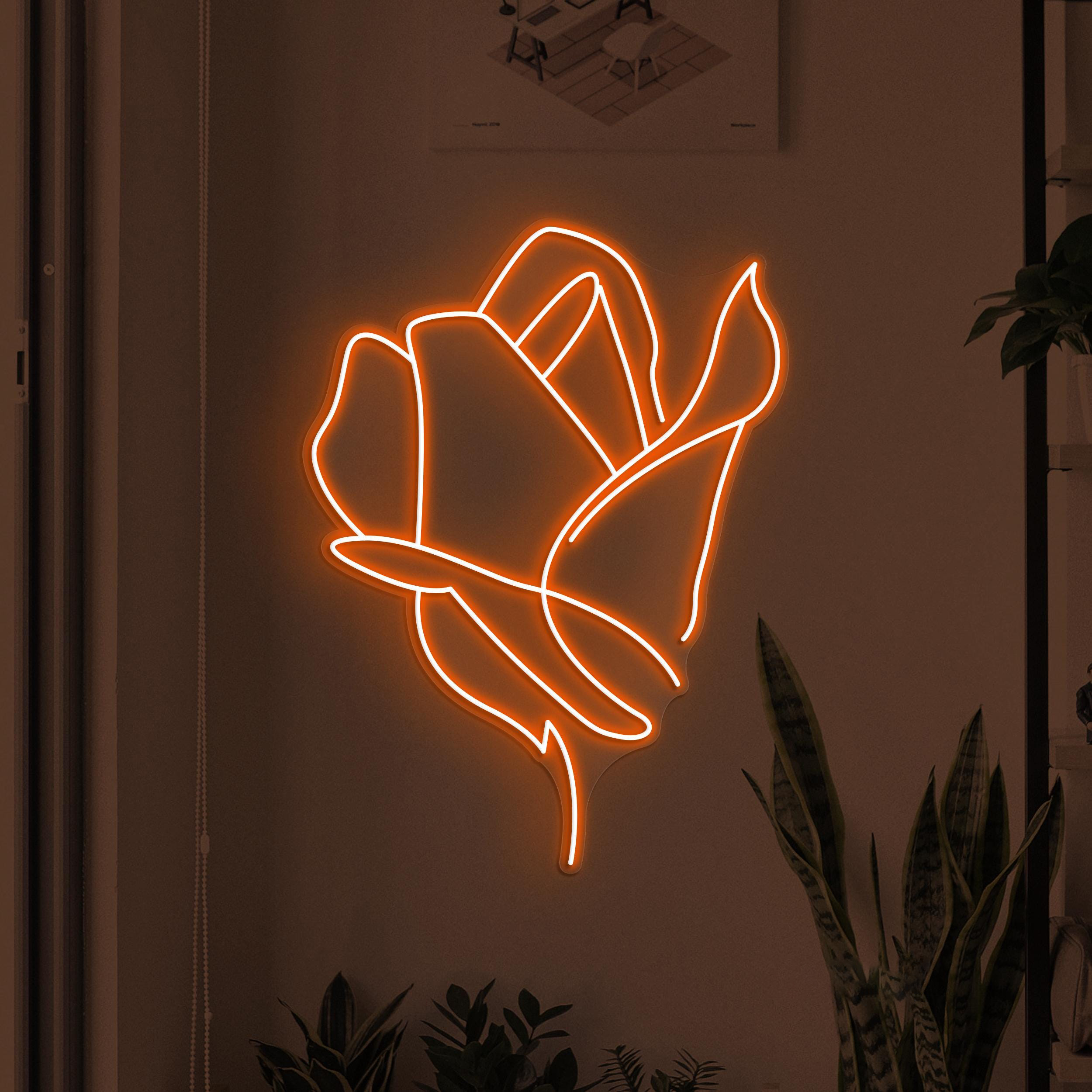 Rose Neon Sign, Rose LED Light, Wedding Wall Decor, Flower Shop Wall Art, Gift for Romantic Couple, Love Wall Light, Blooming Beauty Decor