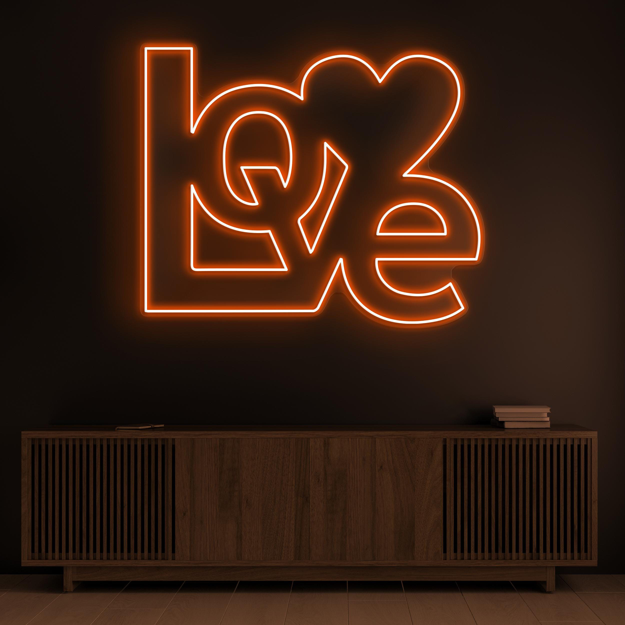 Love Neon Sign, Love LED Light, Love Logo Wall Art, Romantic Neon Sign, Custom Neon Art, Couple Gift, Wedding Party Decor, Couple Neon Light