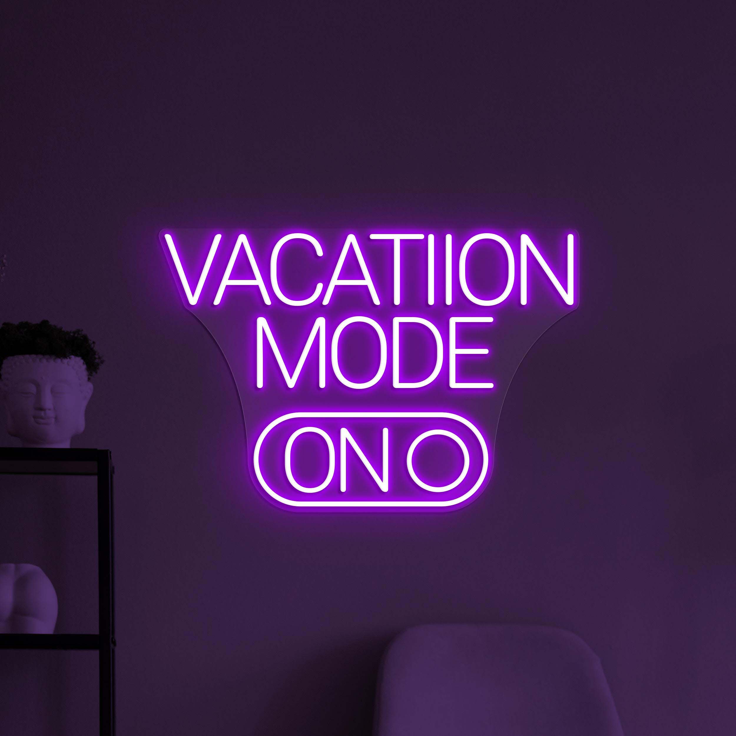 Vacation Mode On Neon Sign, Vacation Mode On LED Light, Home Wall Decor, Kids Room Wall Art, Personalized Neon Sign, Relax Mode Neon Light