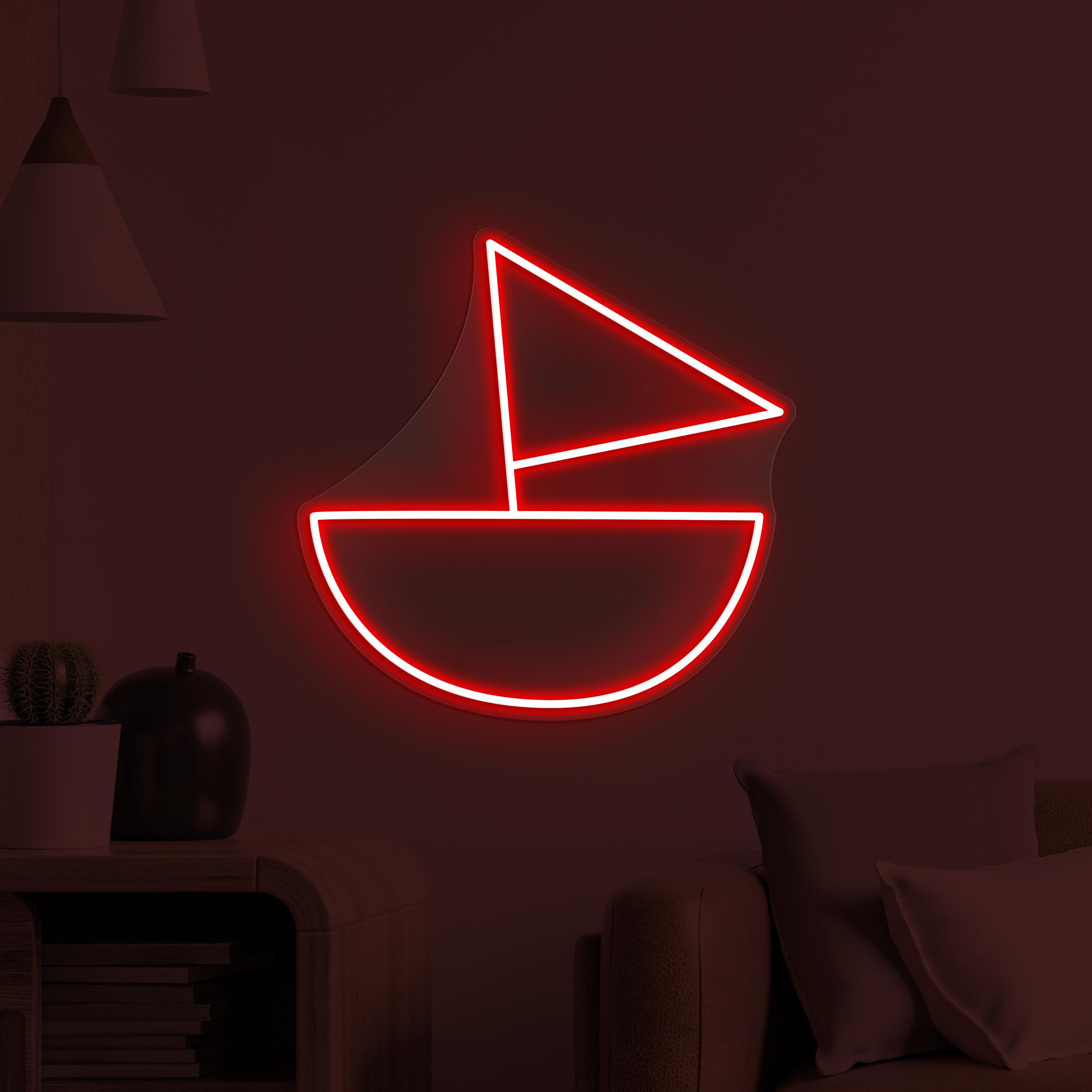 Sailboat Neon Sign, Sailboat LED Light, Sea Sailboat LED Neon Art, Beach Bar and Beach Party, Ocean Lover Gift, Ocean Neon Sign for Home,