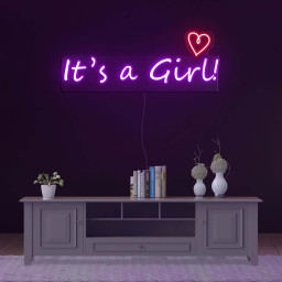 It's a Girl Neon Sign, Baby Shower Decor and Gift, Nursery Wall Art, Personalized LED Neon Light for Birthday Party, Baby Room Decor