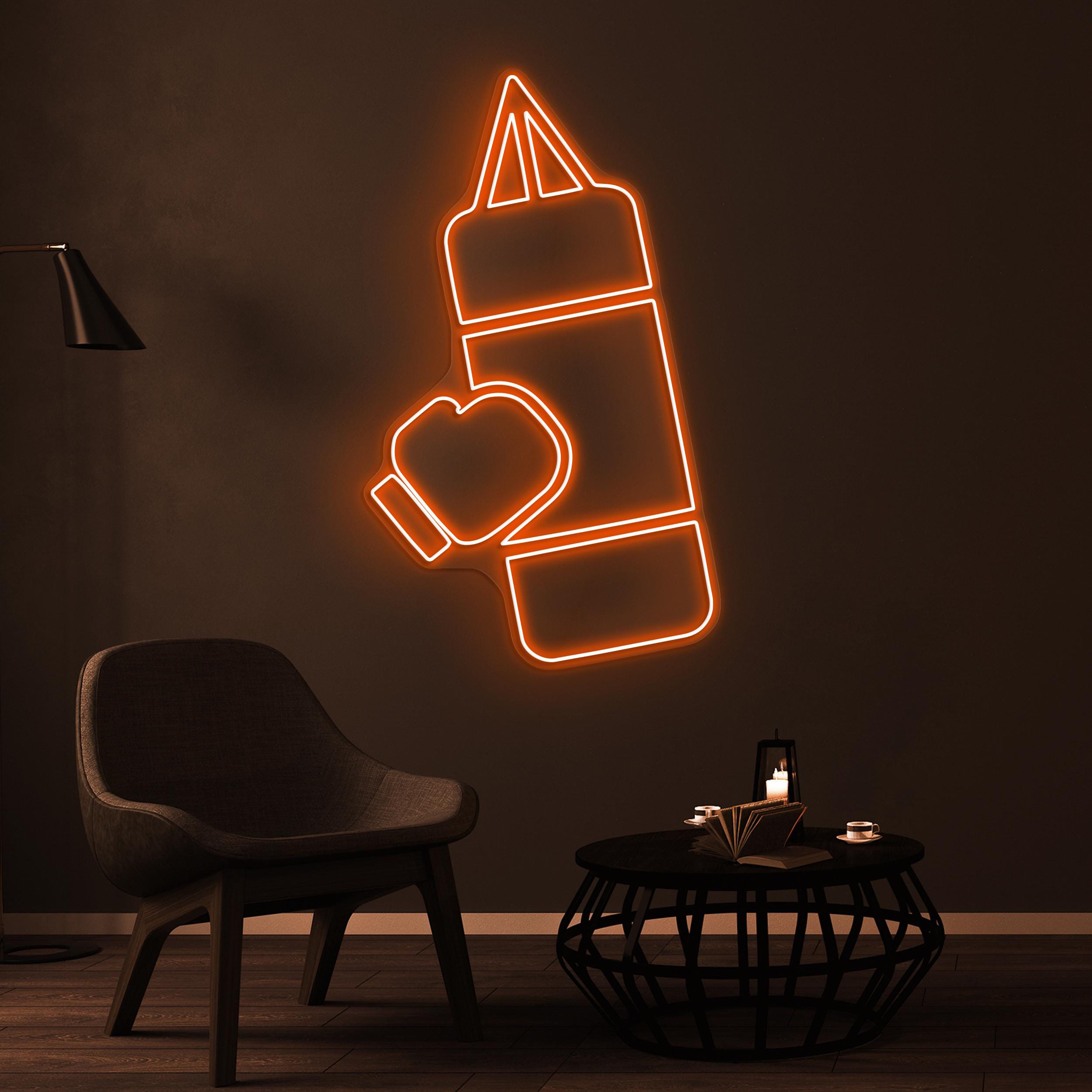 Punching Bag Neon Sign, Punching Bag LED Light, Boxing Bag Wall Decor, Gym Wall Art, Fitness Room Neon Light, Workout Neon Decor, Gym Lover