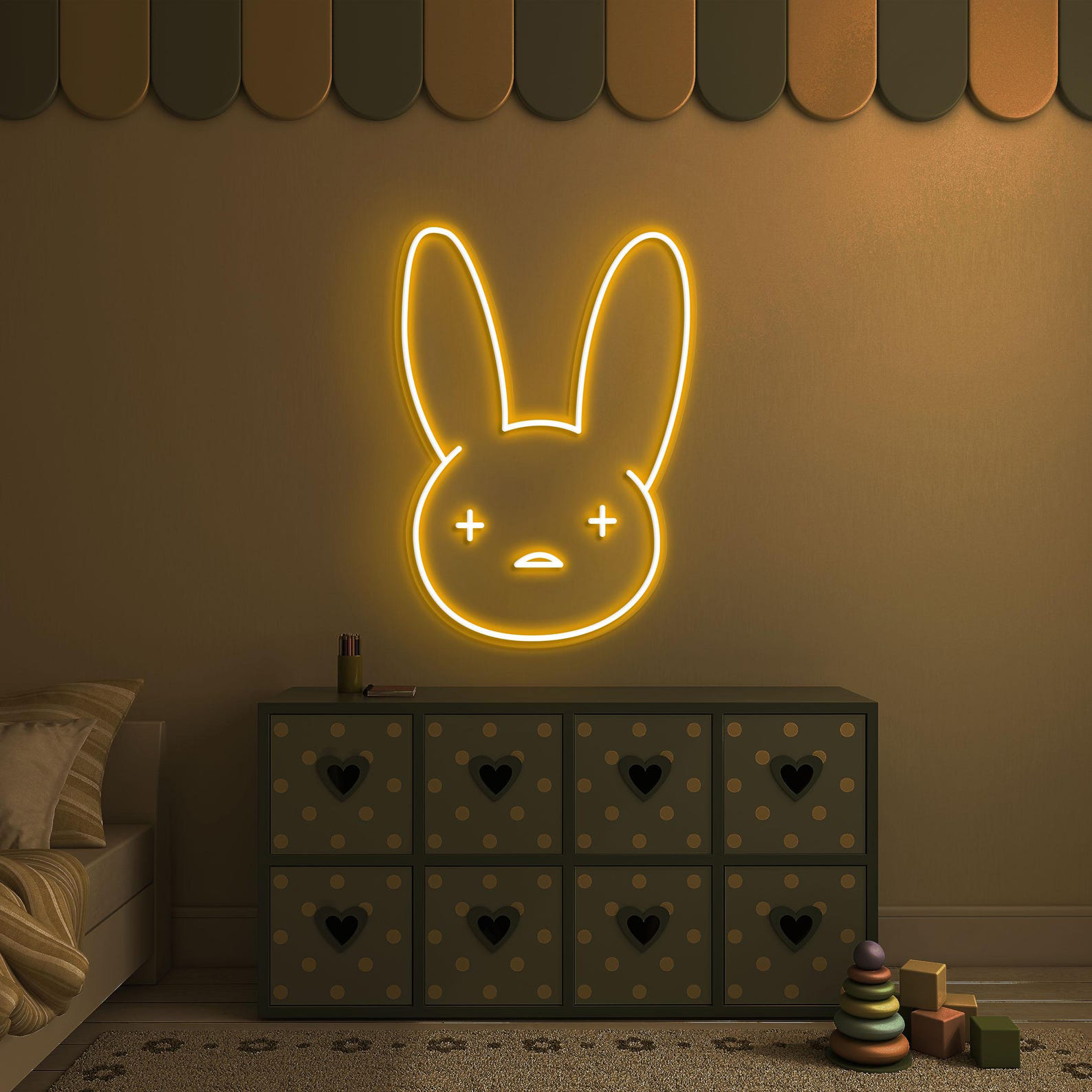 Rabbit Neon Sign, Rabbit LED Sign, Custom Neon Sign, Nursery Room Decor, Bunny LED Sign, Bunny Ear Wall Art, Cute Bunny Home, Party Decor