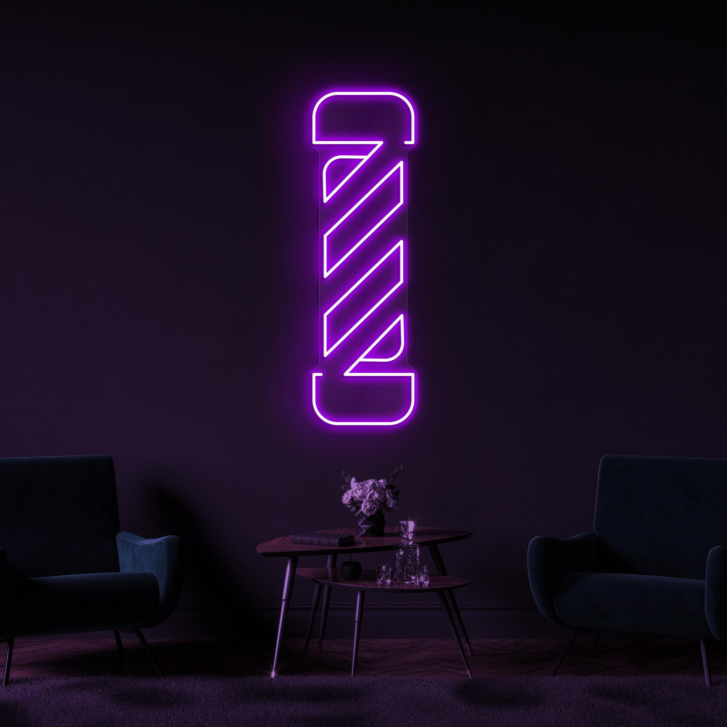 Barber Pole Neon Sign, Barber Pole LED Light, Barber Business Logo Art, Haircut Wall Decor, Hair Beauty Neon Light, Barber Pole Neon Sign