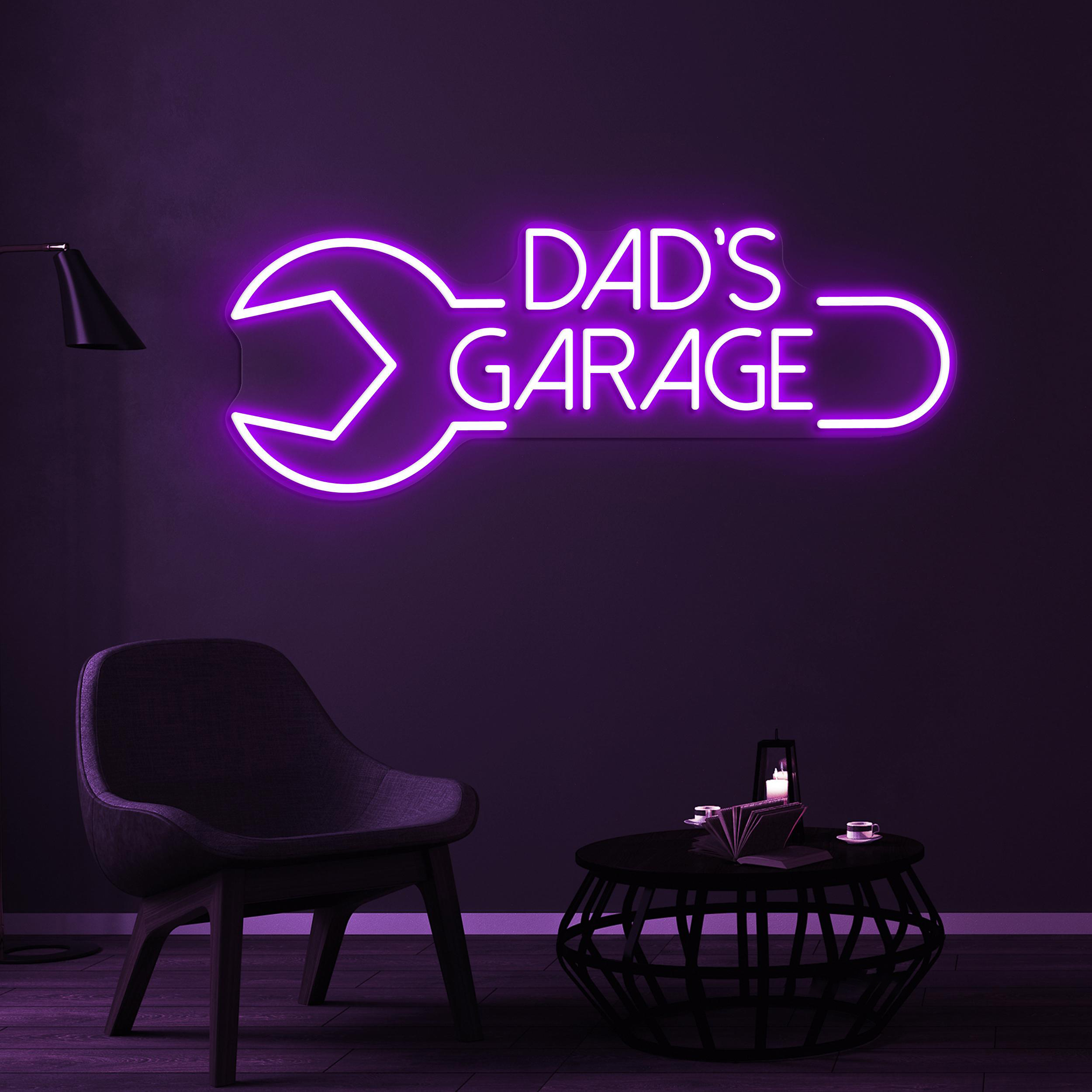Dad's Garage Neon Sign, Dad's Garage Led Light, Birthday Gift For Dad, Workshop Wall Decor, Mechanic Neon Art, Garage Neon Sign, Tools Decor