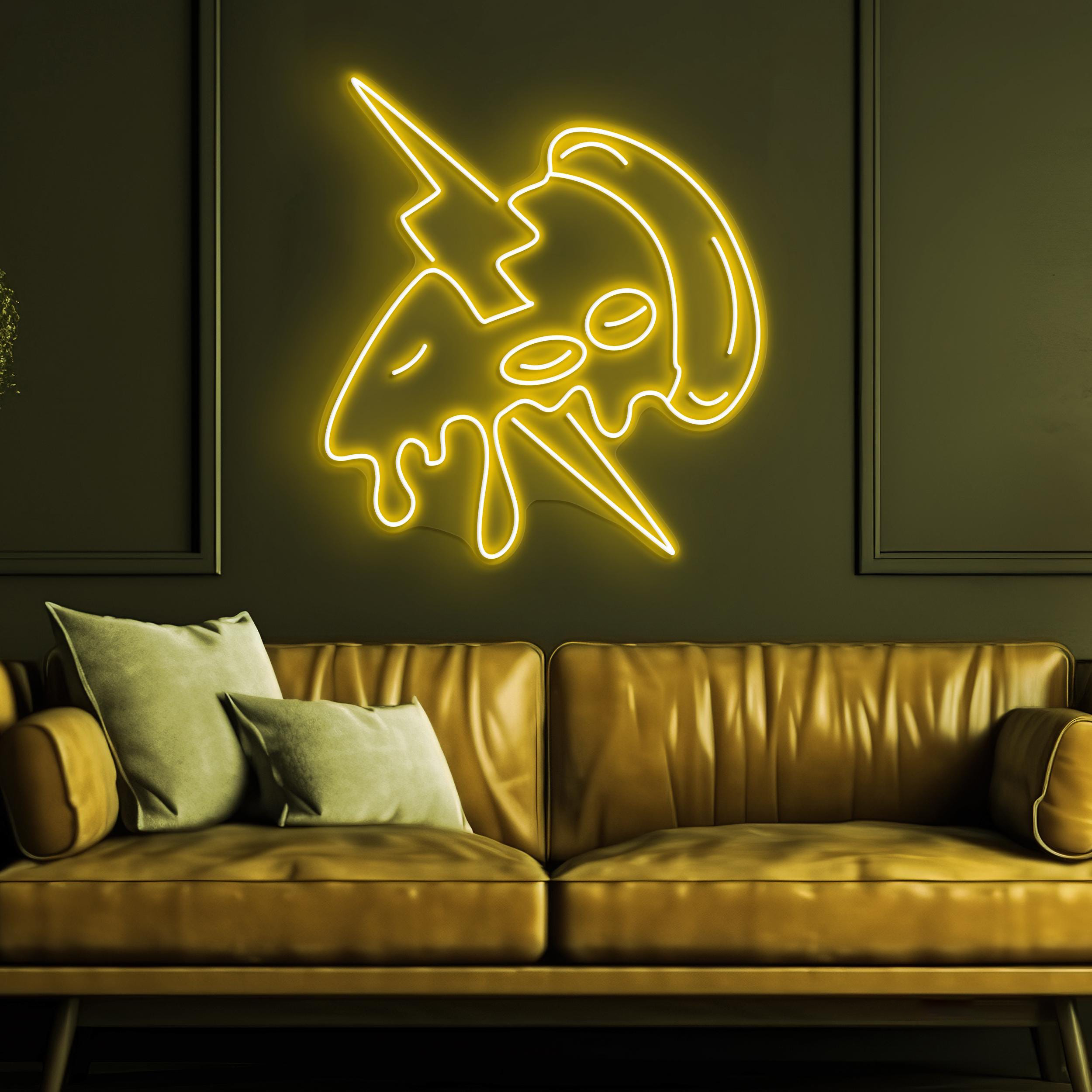 Pizza Lightning Neon Sign, Thunder Pizza LED Light, Pizza Slice Wall Decor, Pizza Cafe Wall Sign, Pizza Shop Decor, Pizza Lover Wall Art